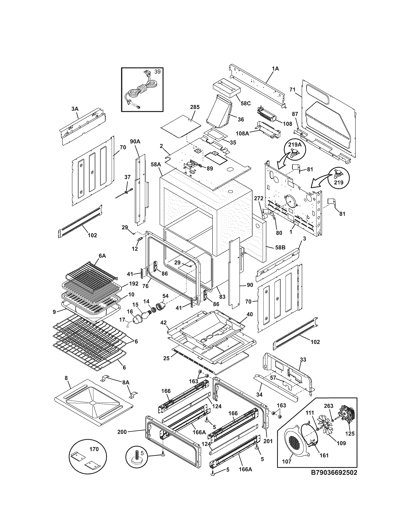Kenmore 79036694505 body diagram