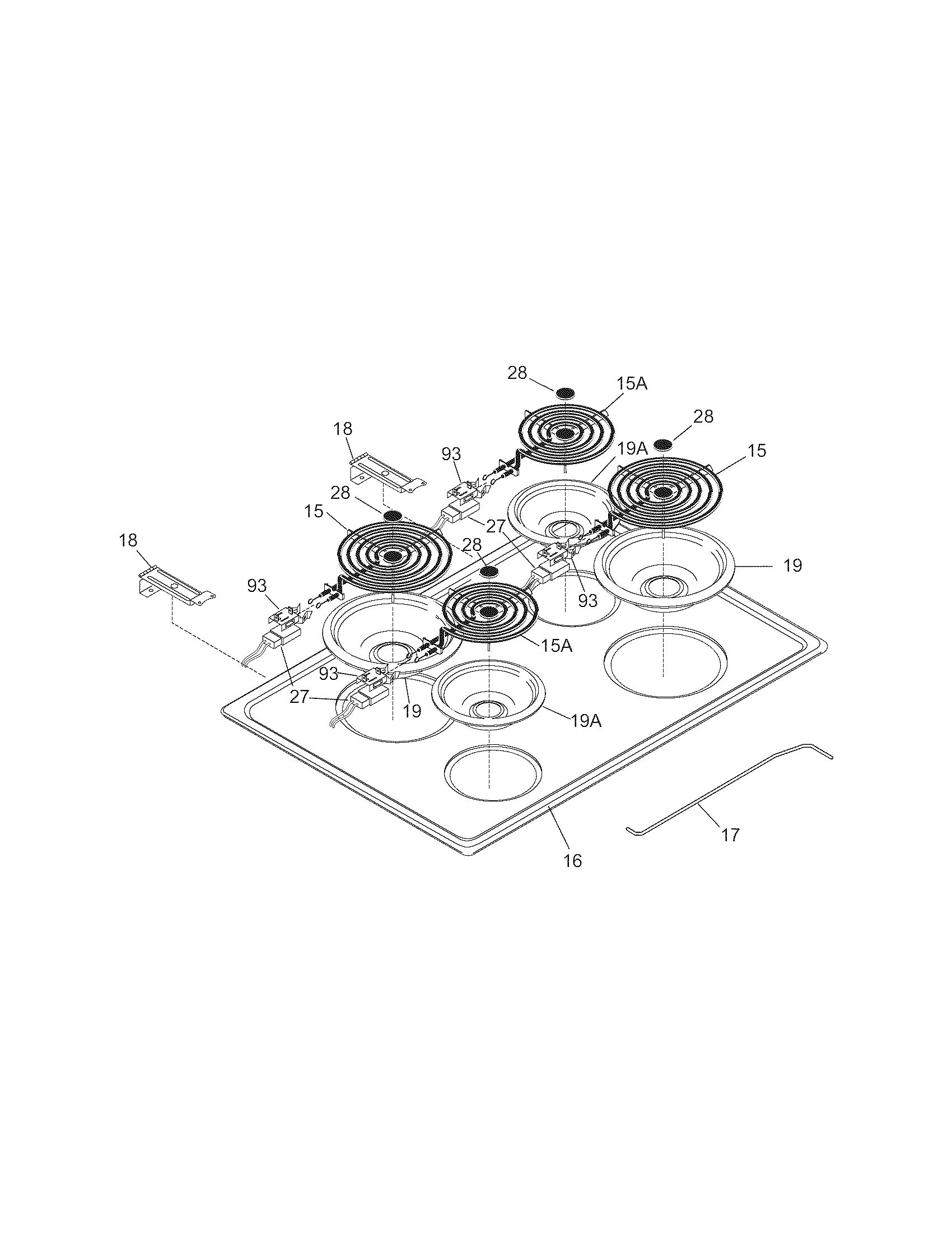 Kenmore 79045262503 main top diagram