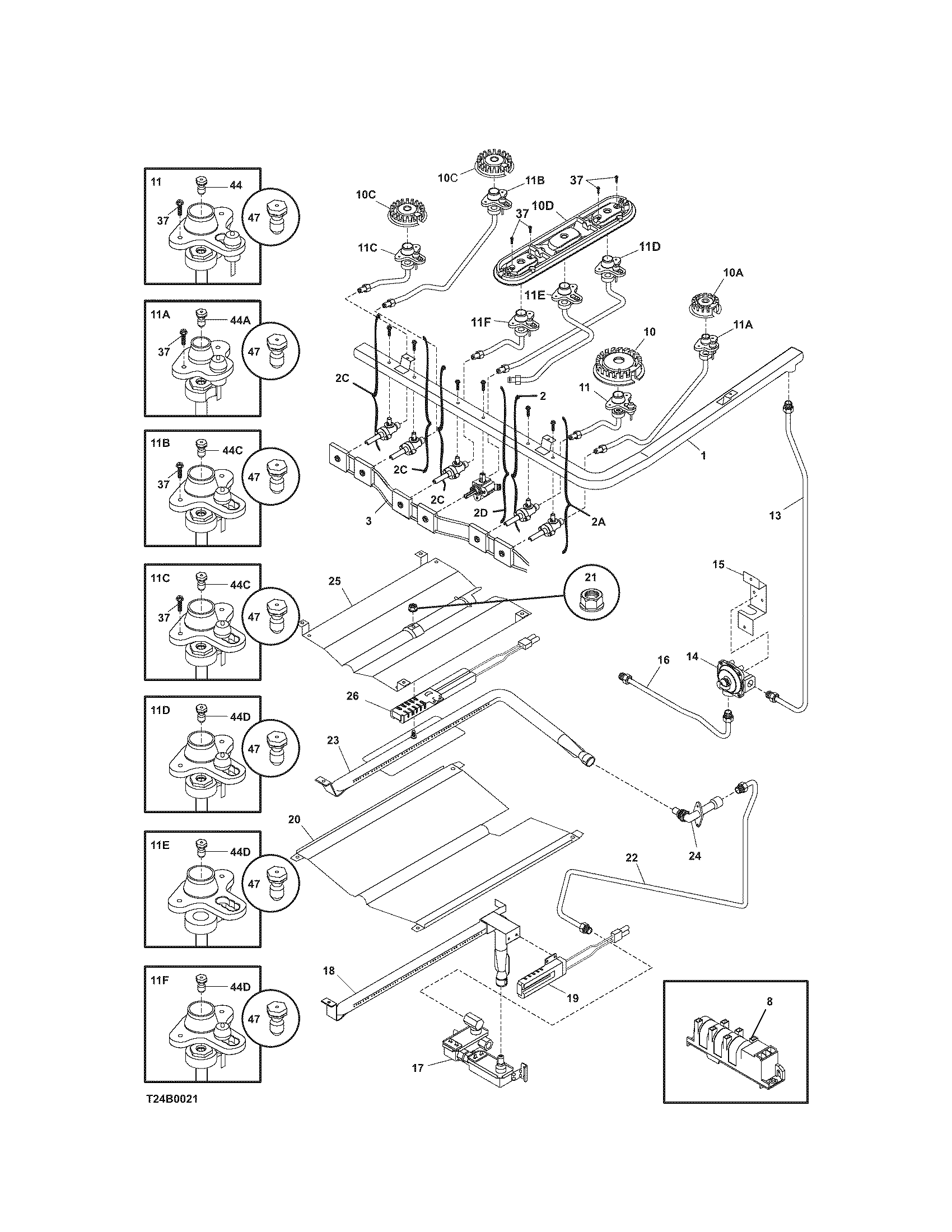 Kenmore 79071402700 burner diagram