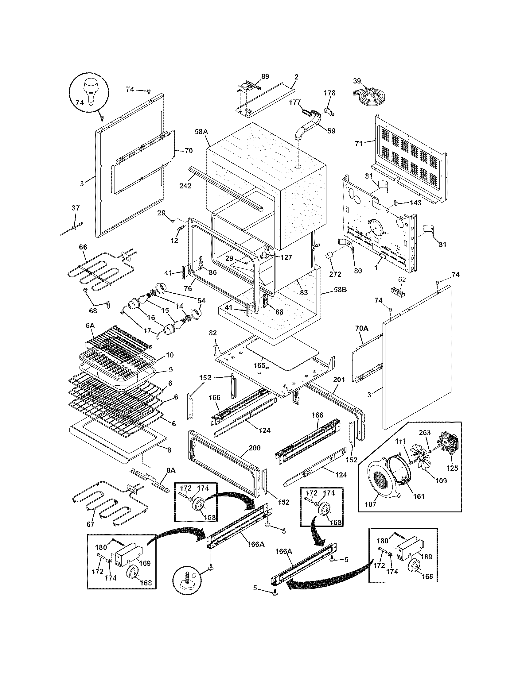 Frigidaire PGLEF388ES6 body diagram