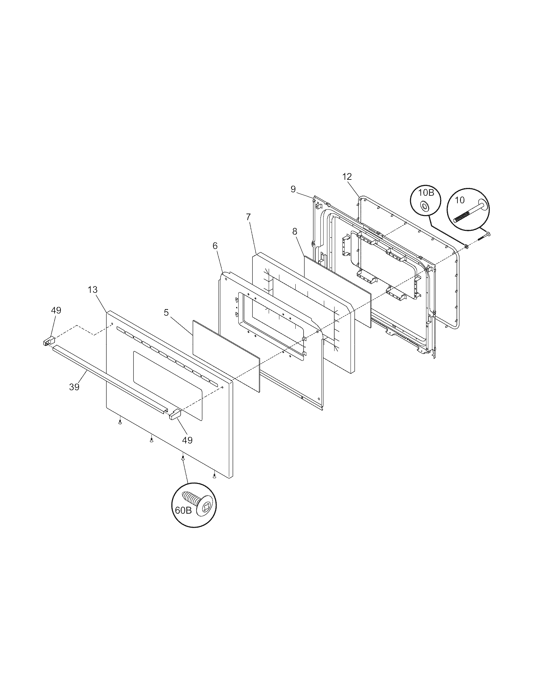 Kenmore 79070302700 door diagram
