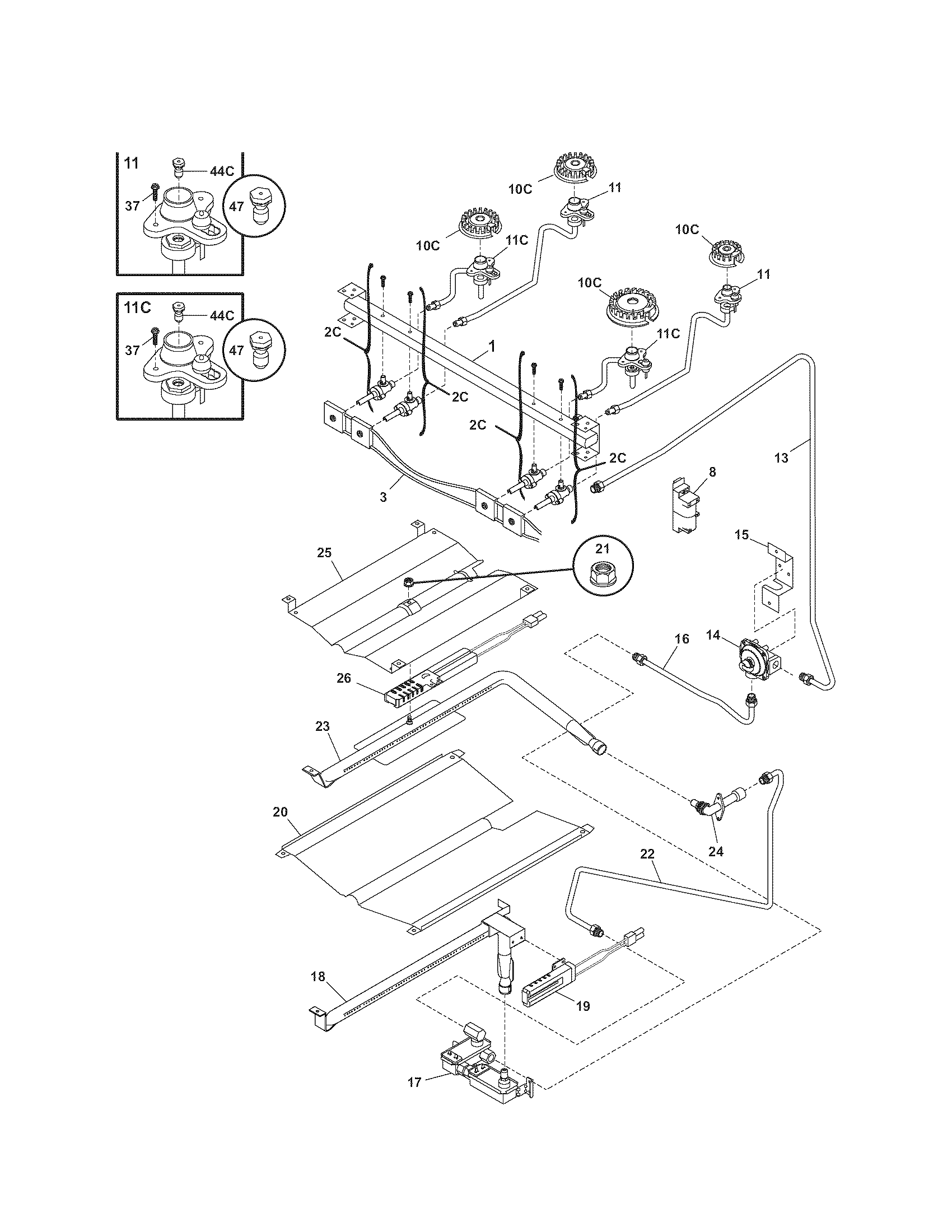 Kenmore 79078532700 burner diagram