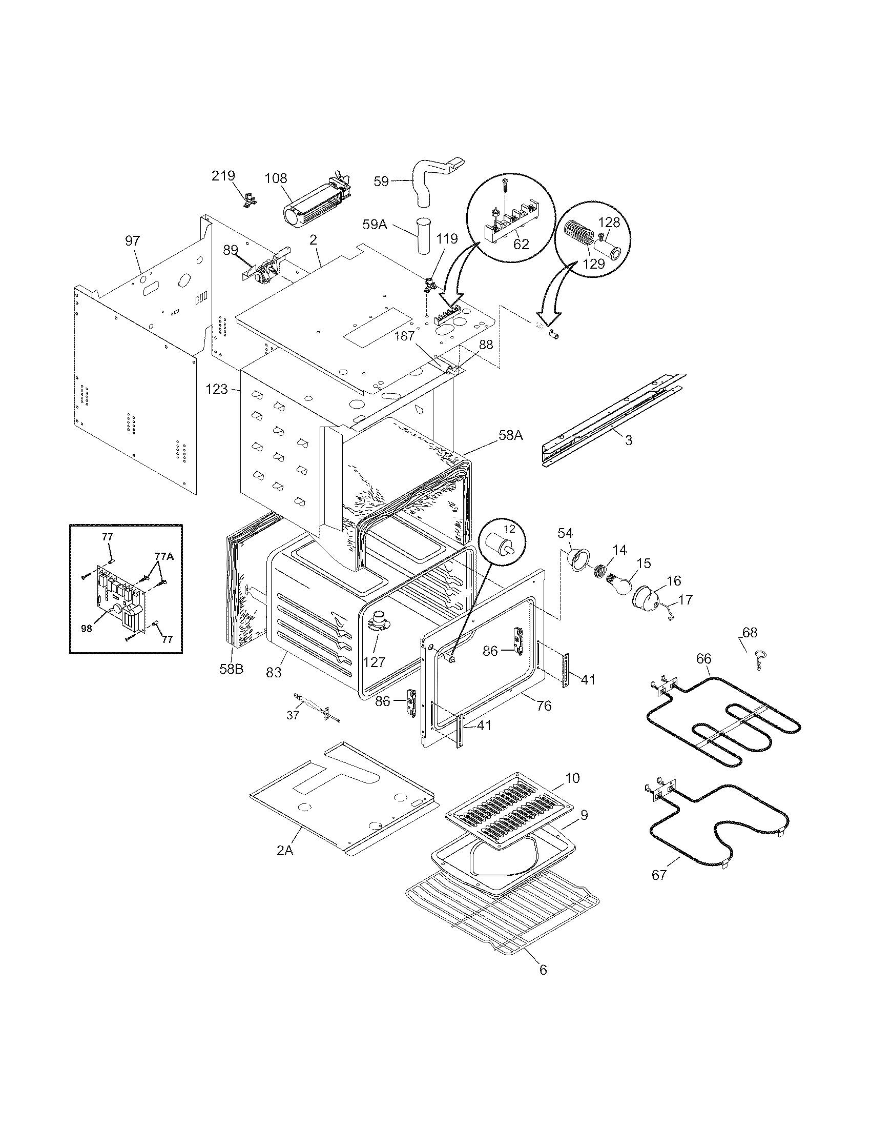 Kenmore 79041394403 upper oven diagram