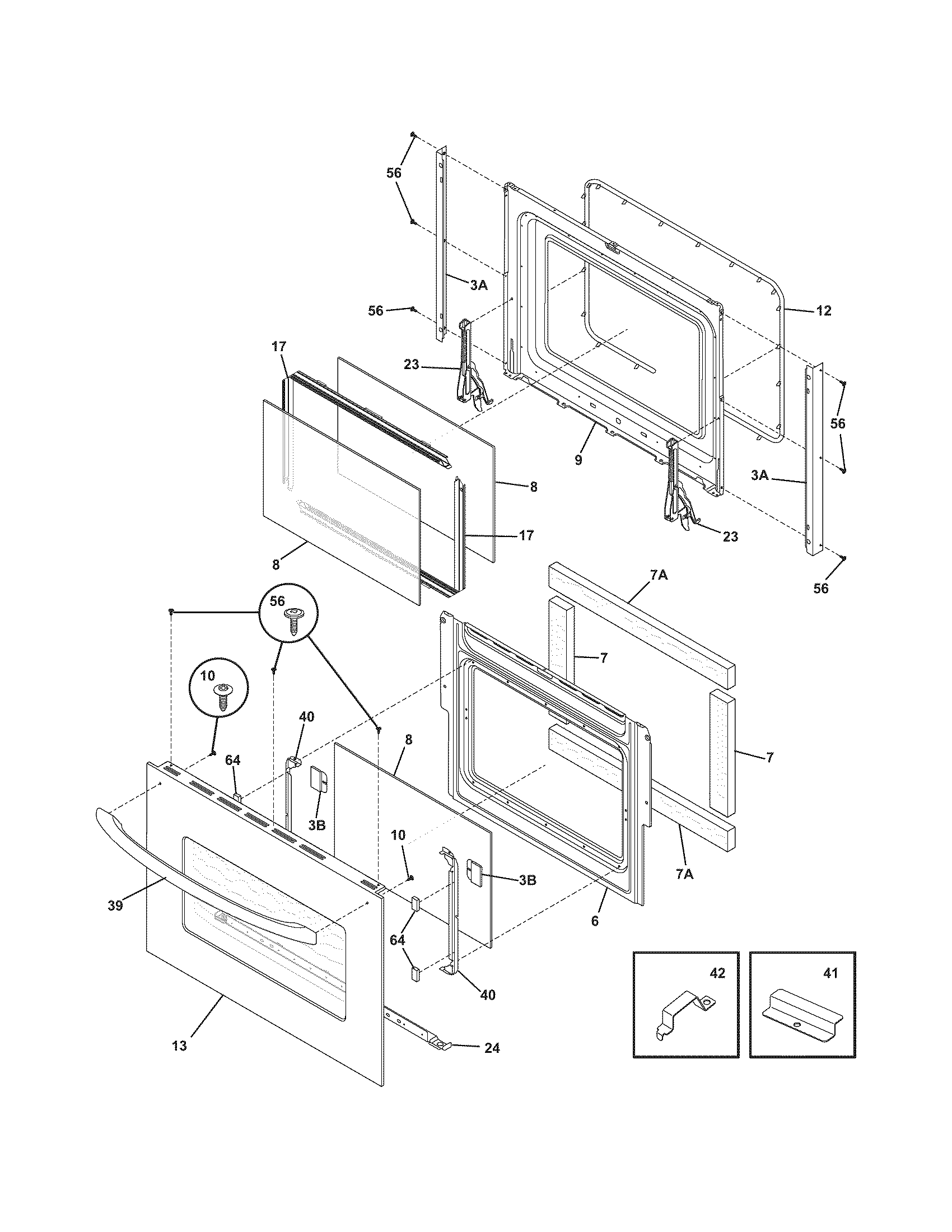 Frigidaire CFEB30S5GC2 door diagram