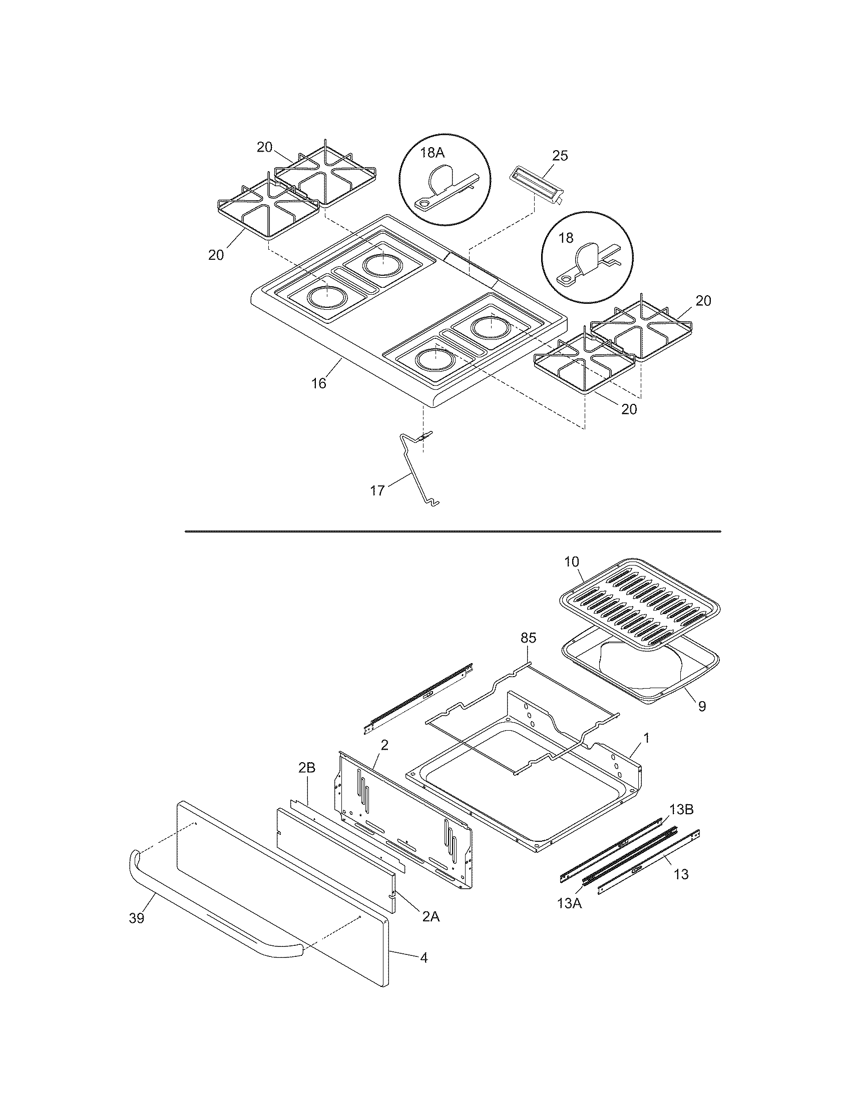 Kenmore 79071163700 top/drawer diagram