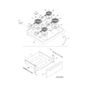 Frigidaire PGLEF365ES4 top/drawer diagram
