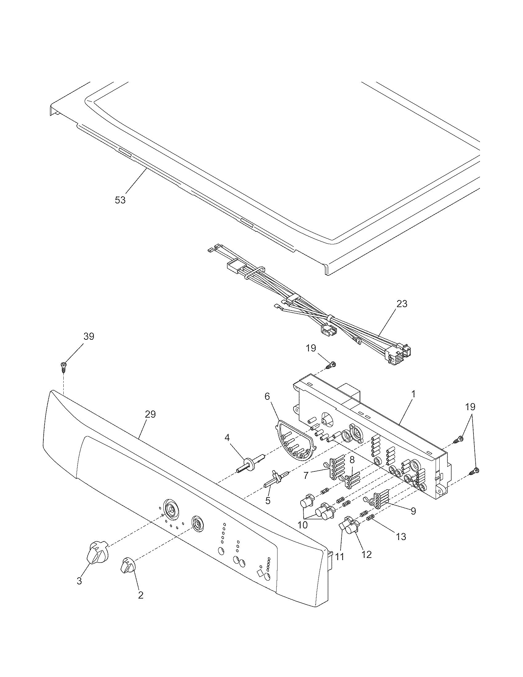 Kenmore 41798042700 controls/top panel diagram