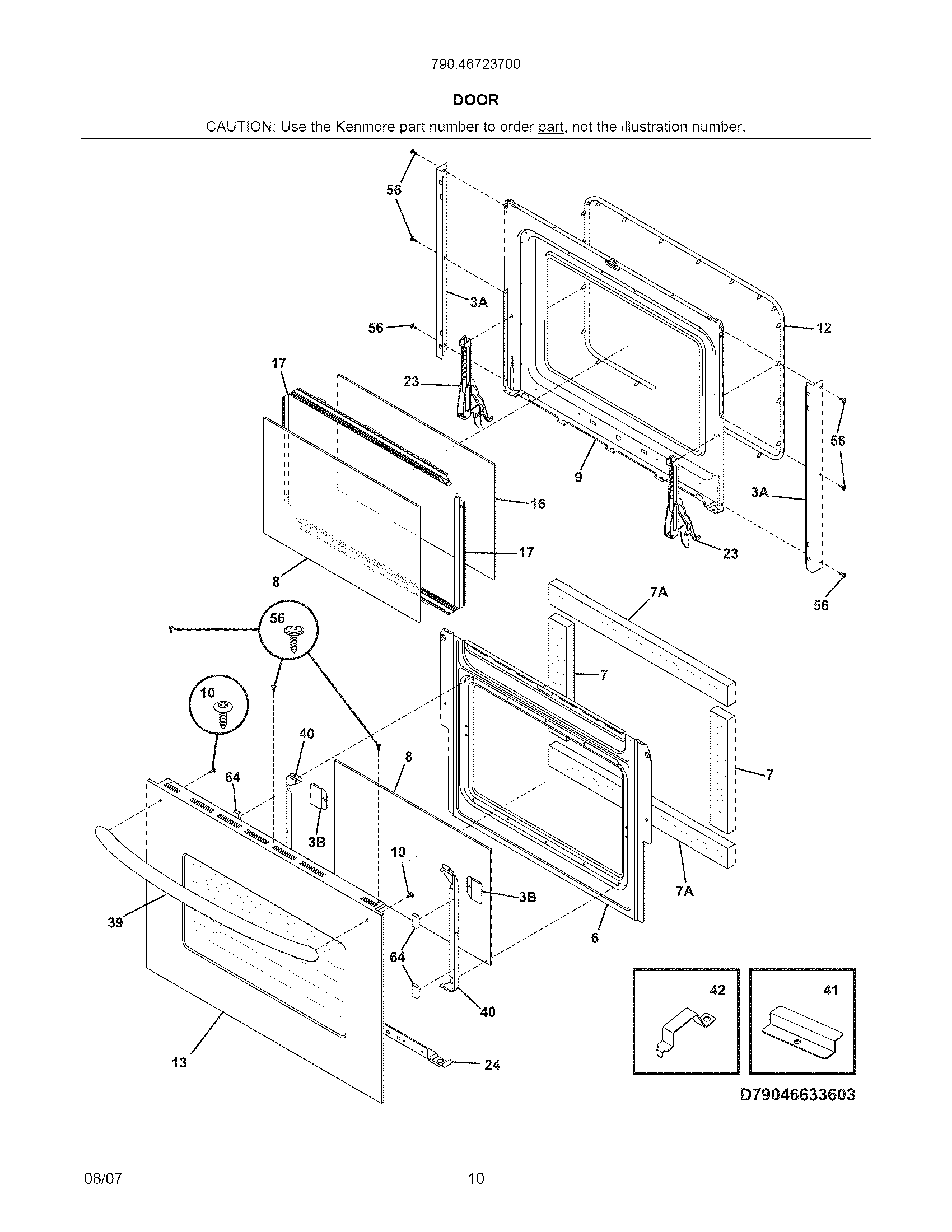 Kenmore Elite 79046723700 door diagram