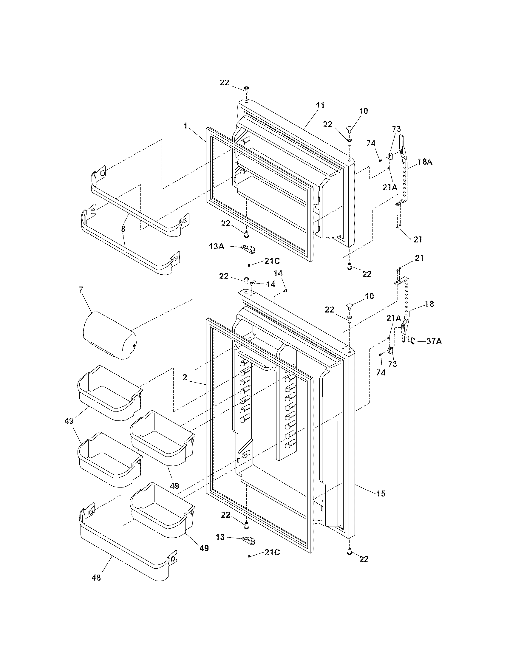 Kenmore 25377870508 door diagram