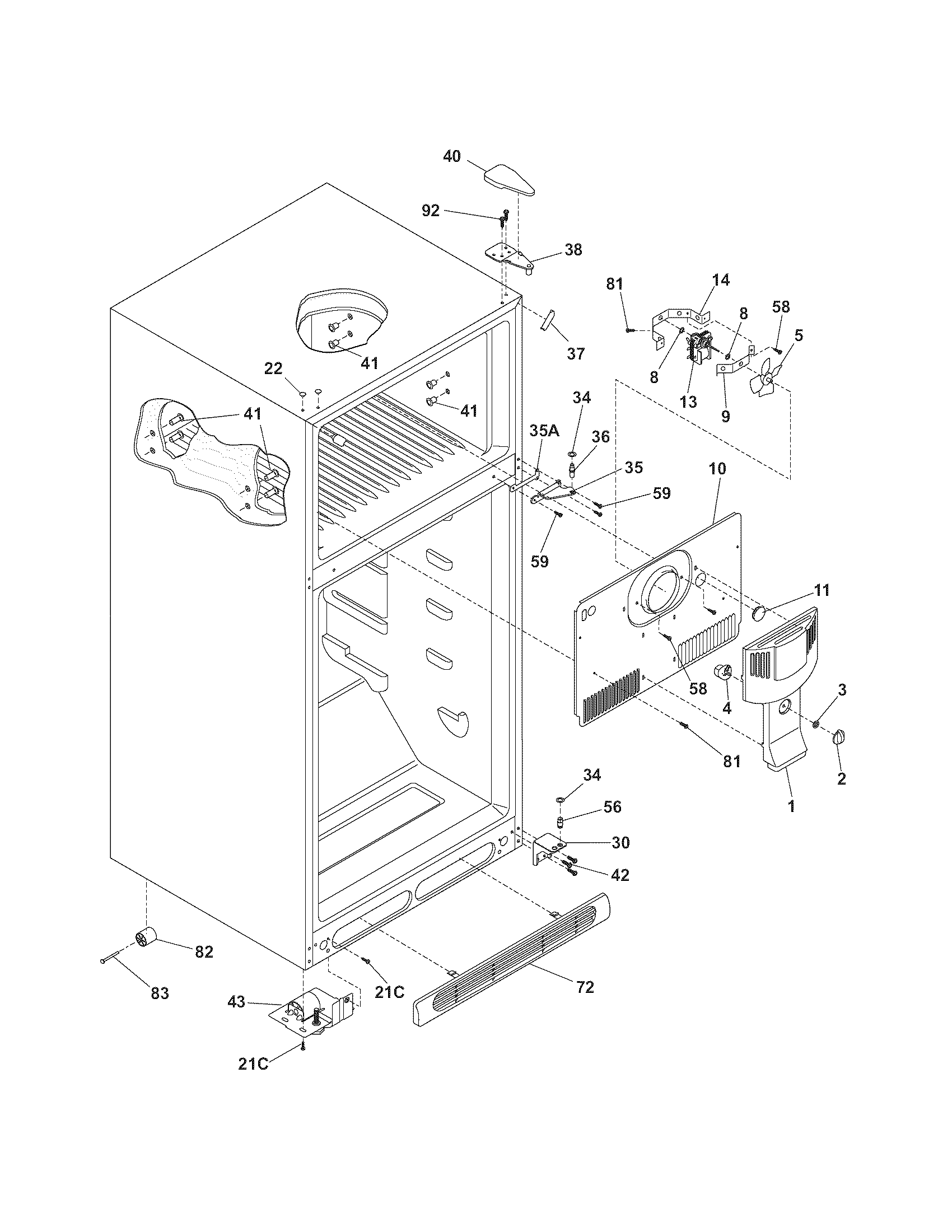 Kenmore 25374522406 cabinet diagram
