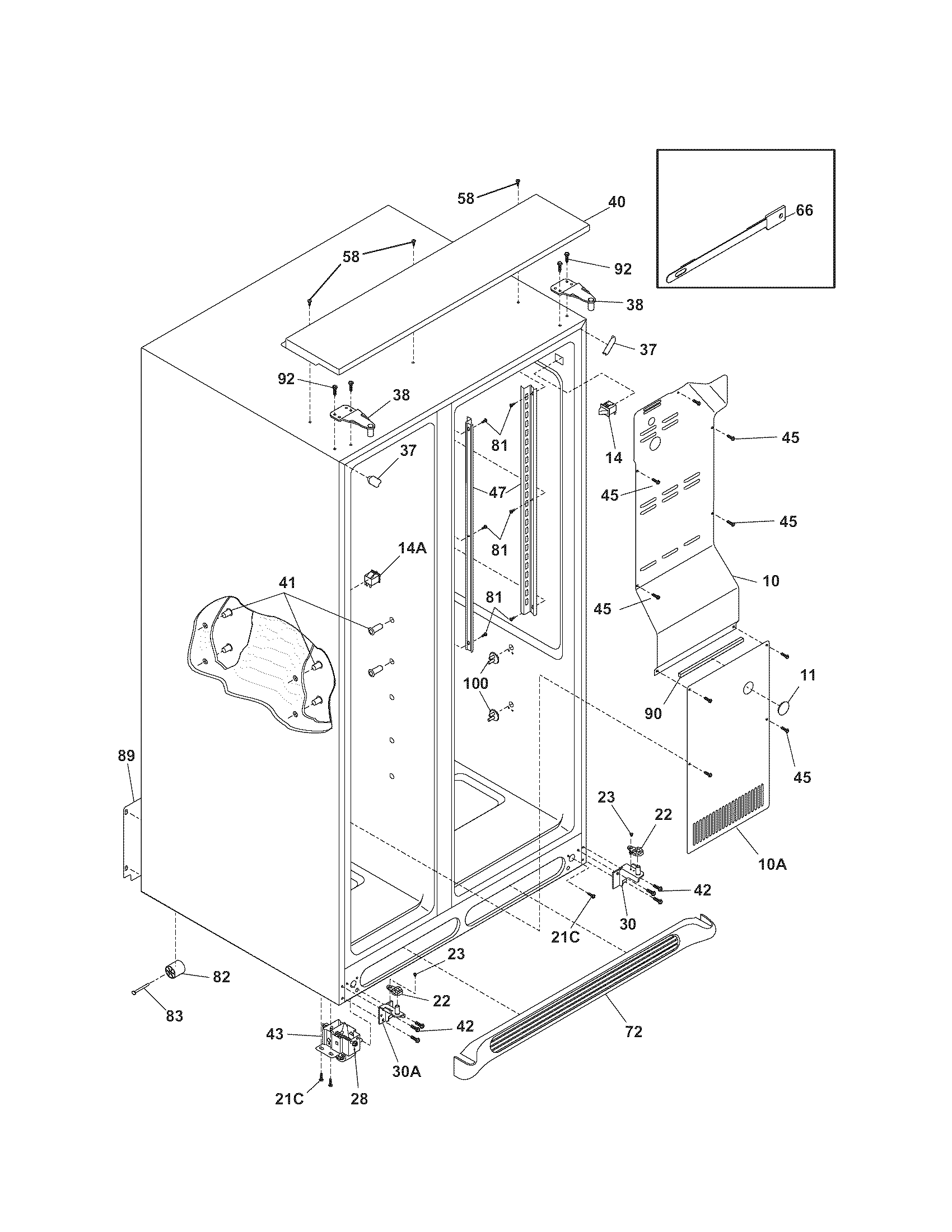 Kenmore Elite 25357102607 cabinet diagram