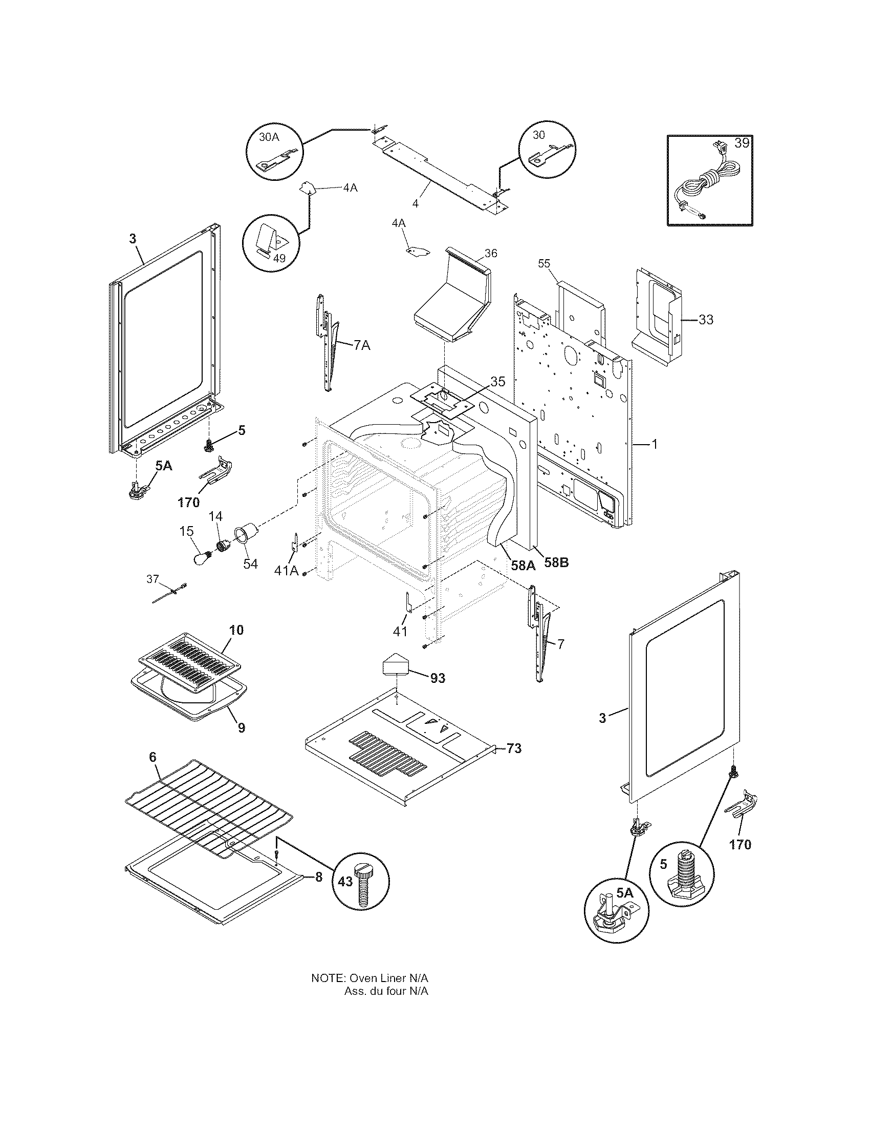 Frigidaire FGF328GSC body diagram