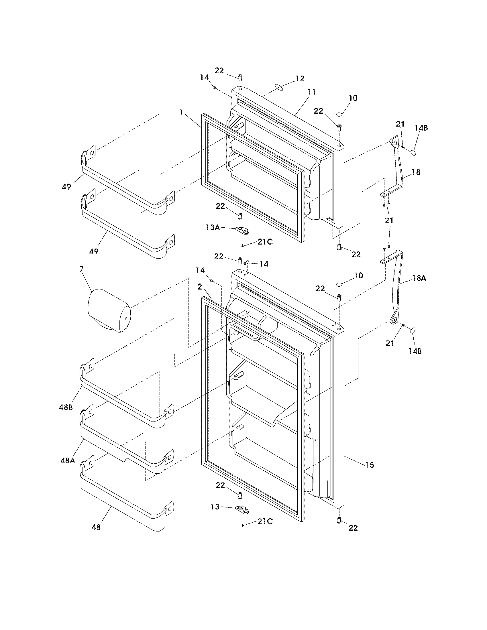 Frigidaire FRT18IS6CBR door diagram
