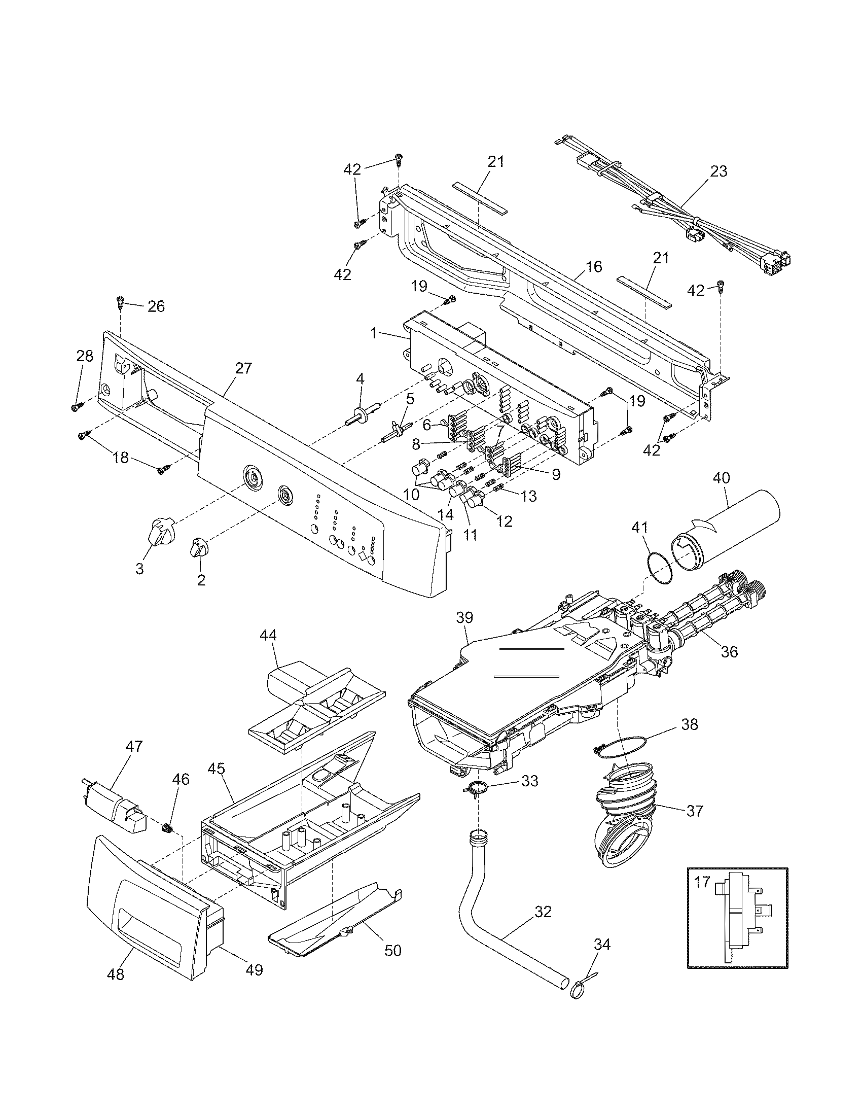 Kenmore 41748102701 control panel diagram