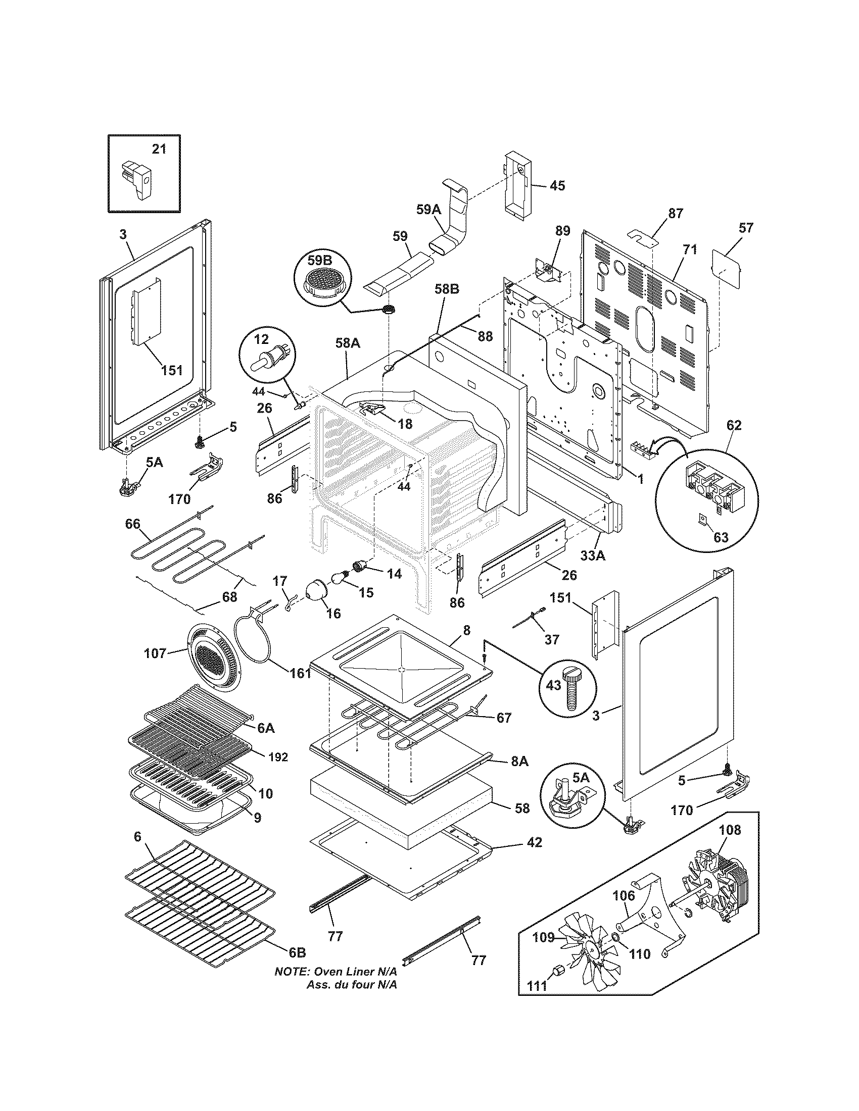 Kenmore Elite 79096623700 body diagram