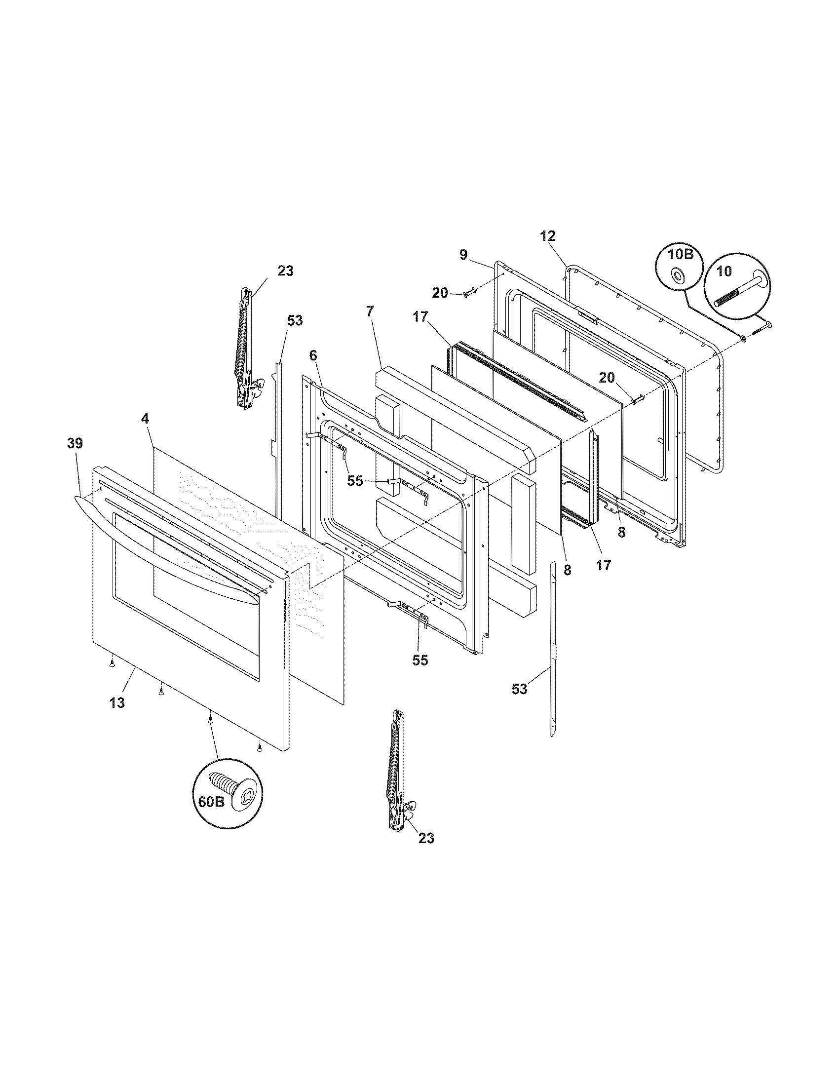 Kenmore Elite 79096623700 door diagram