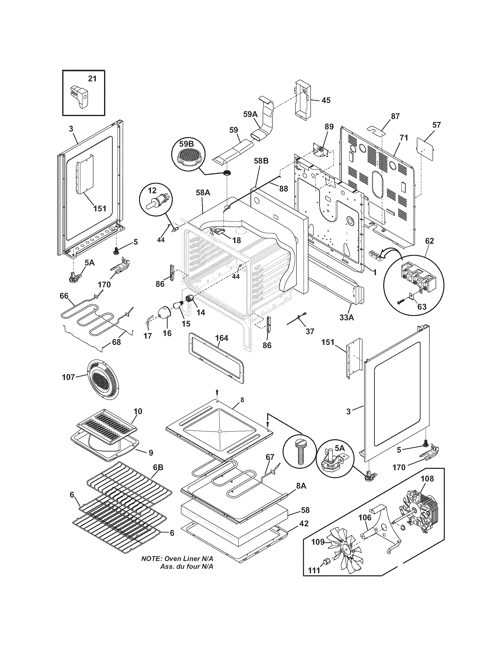 Frigidaire FEFLMC55GCA body diagram