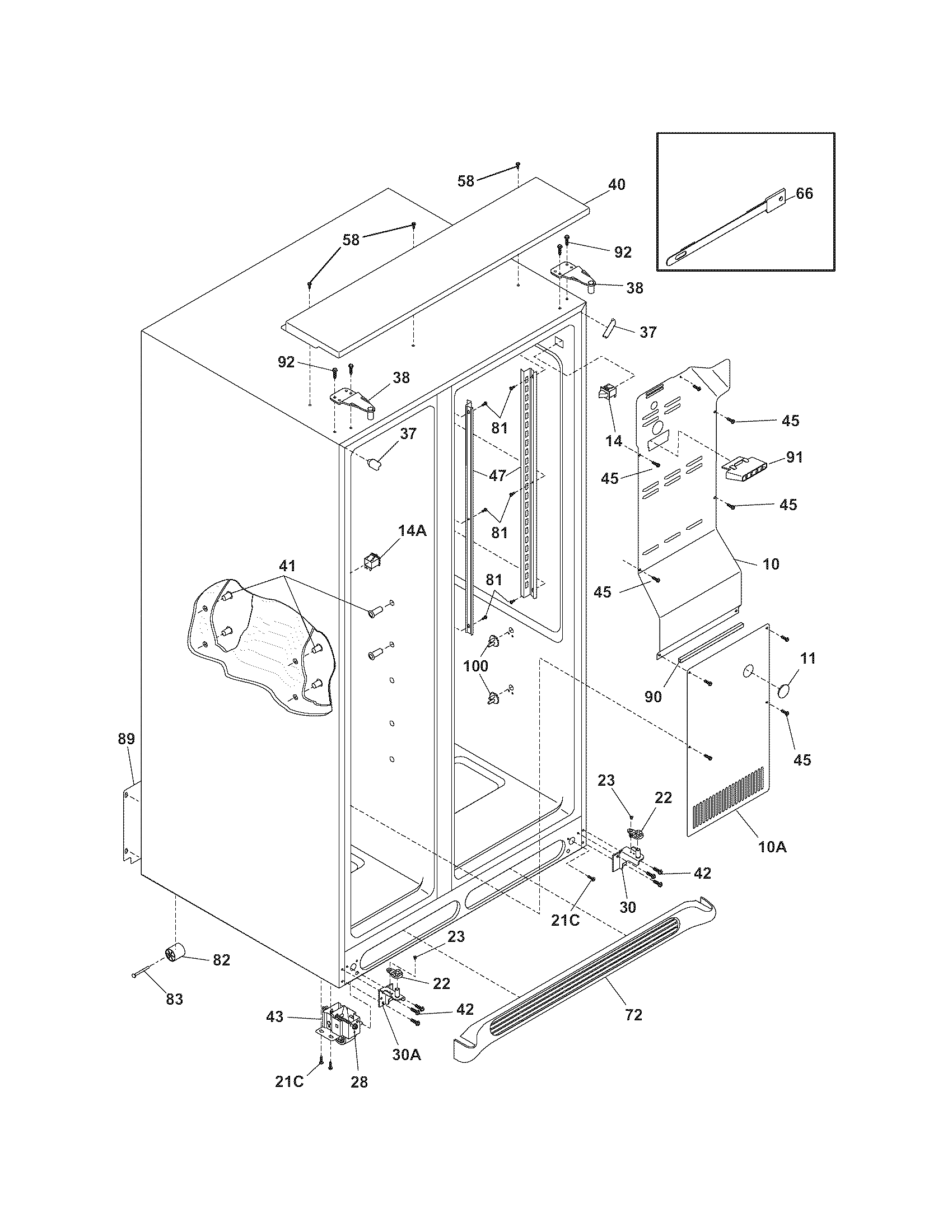 Frigidaire PHS37EHSB5 cabinet diagram