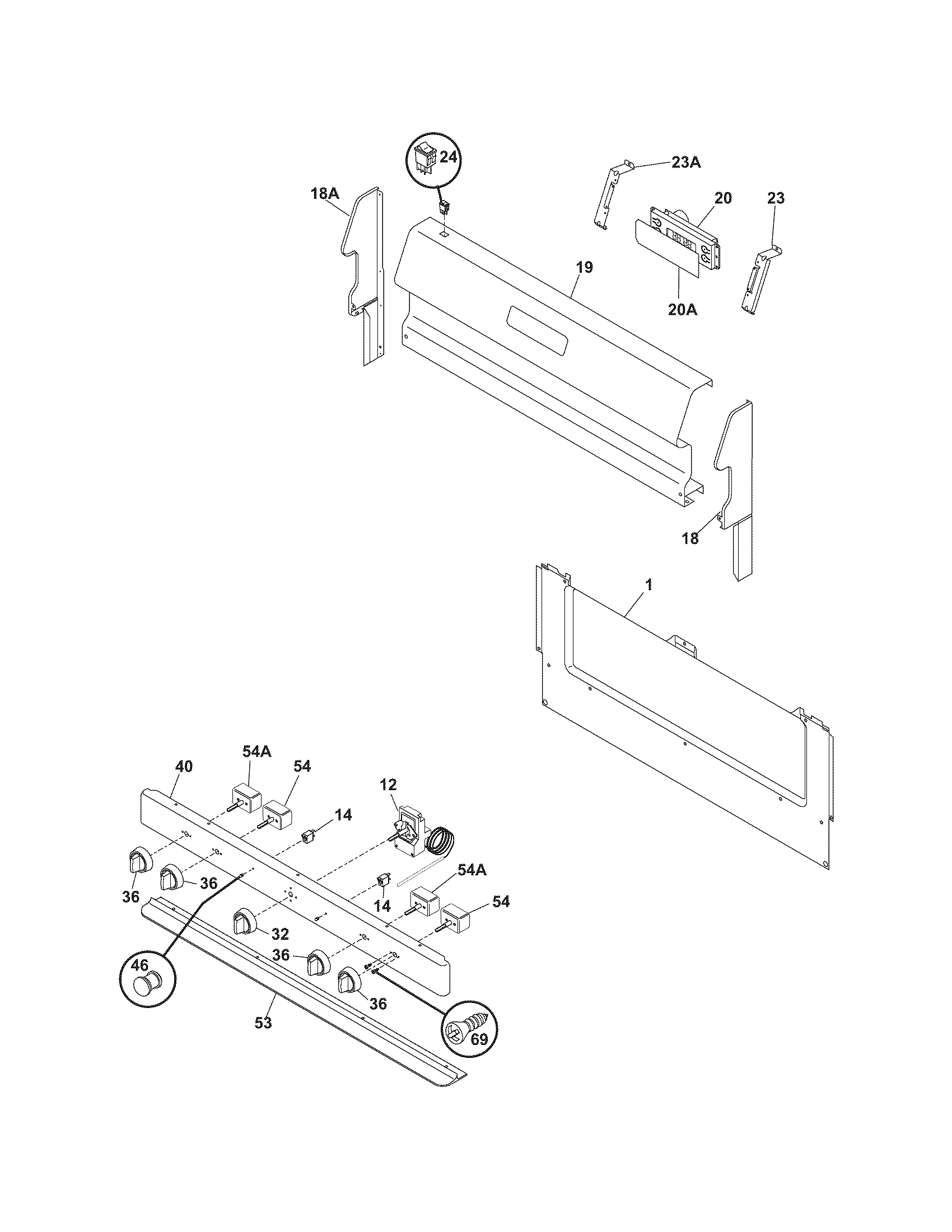 Tappan TEF317BWF backguard diagram