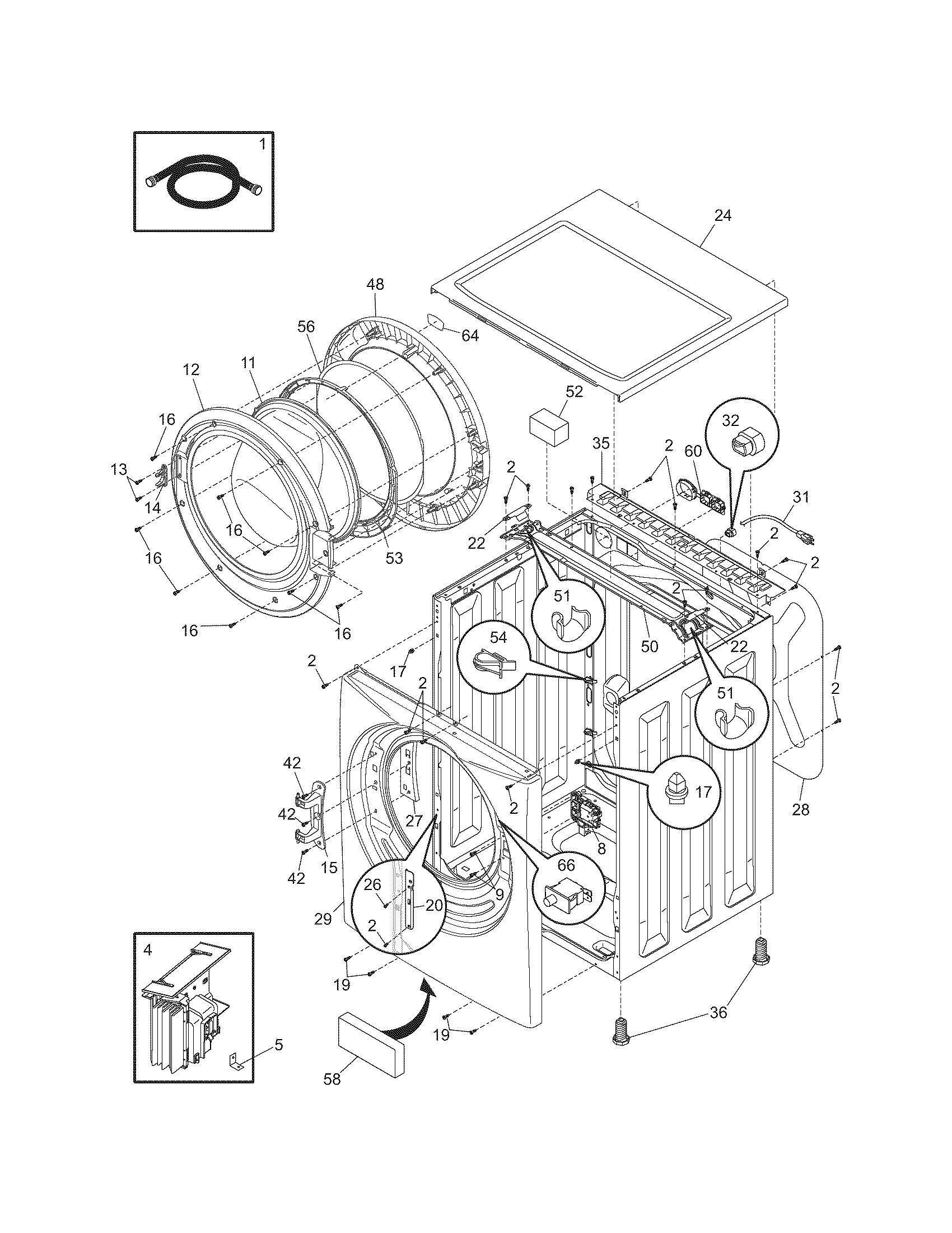Frigidaire ATF7000FG1 cabinet/top diagram