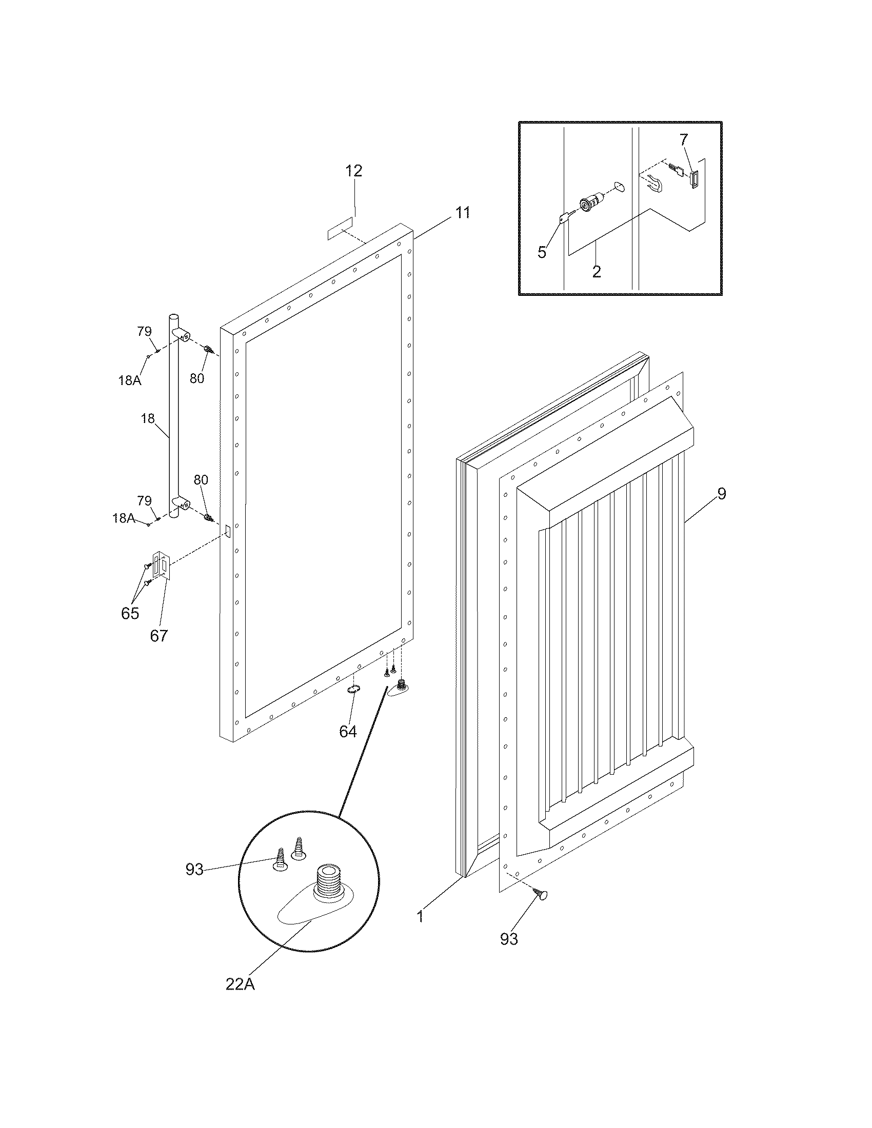 Kelvinator KFS221LGW0 door diagram
