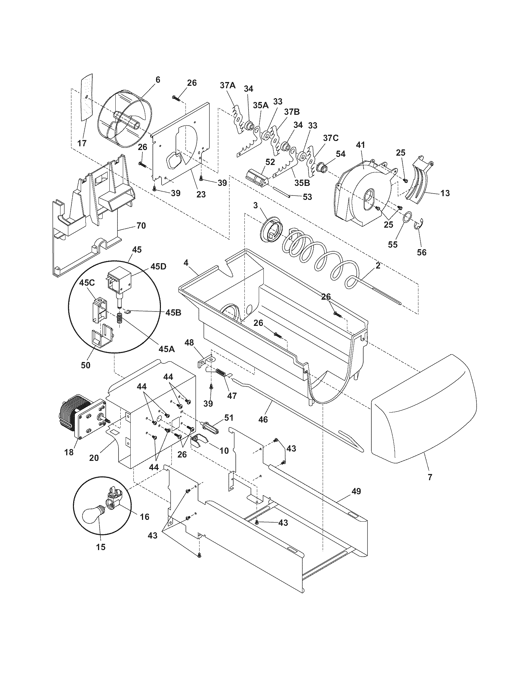 Frigidaire PLHS269ZDBK ice container diagram