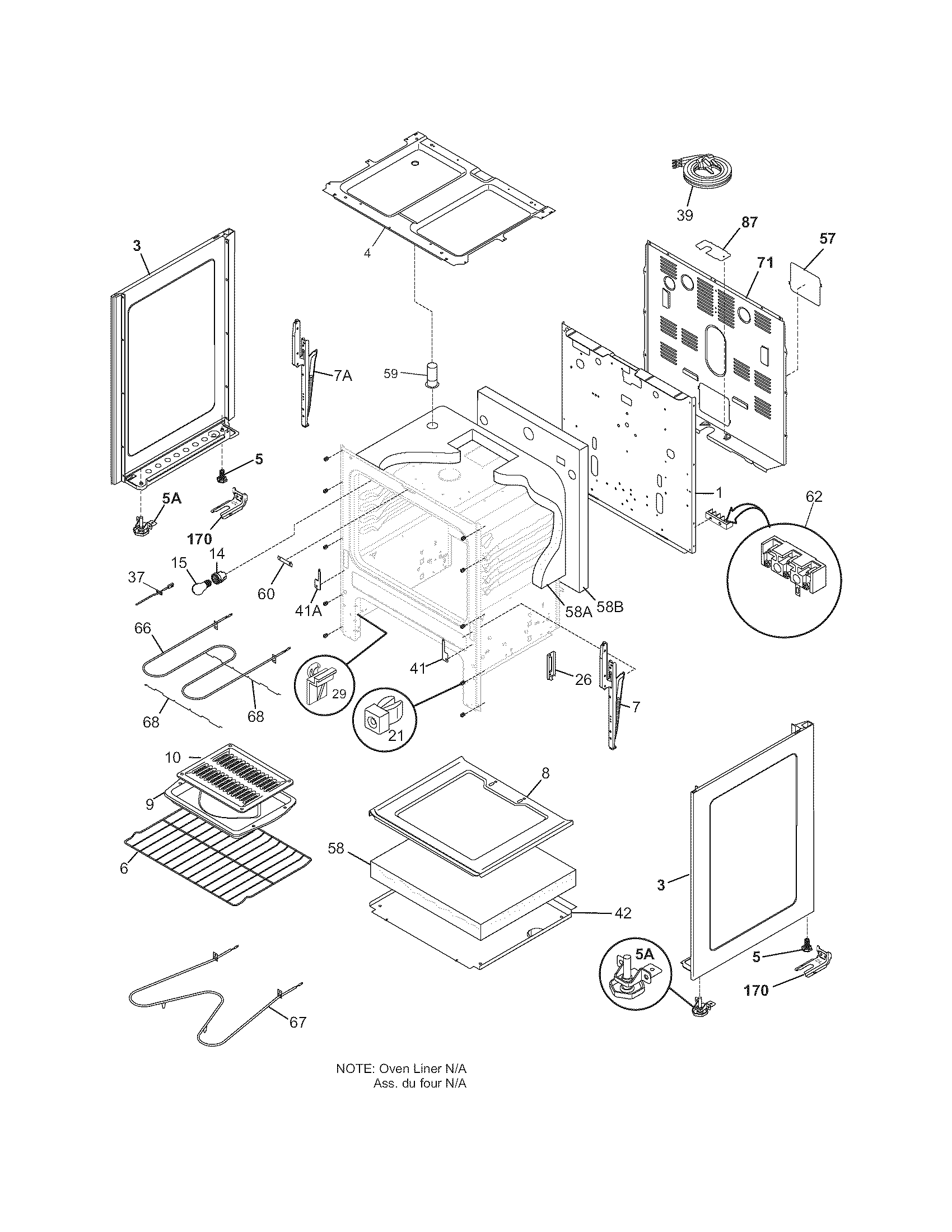 Crosley CCRE312GWWA body diagram