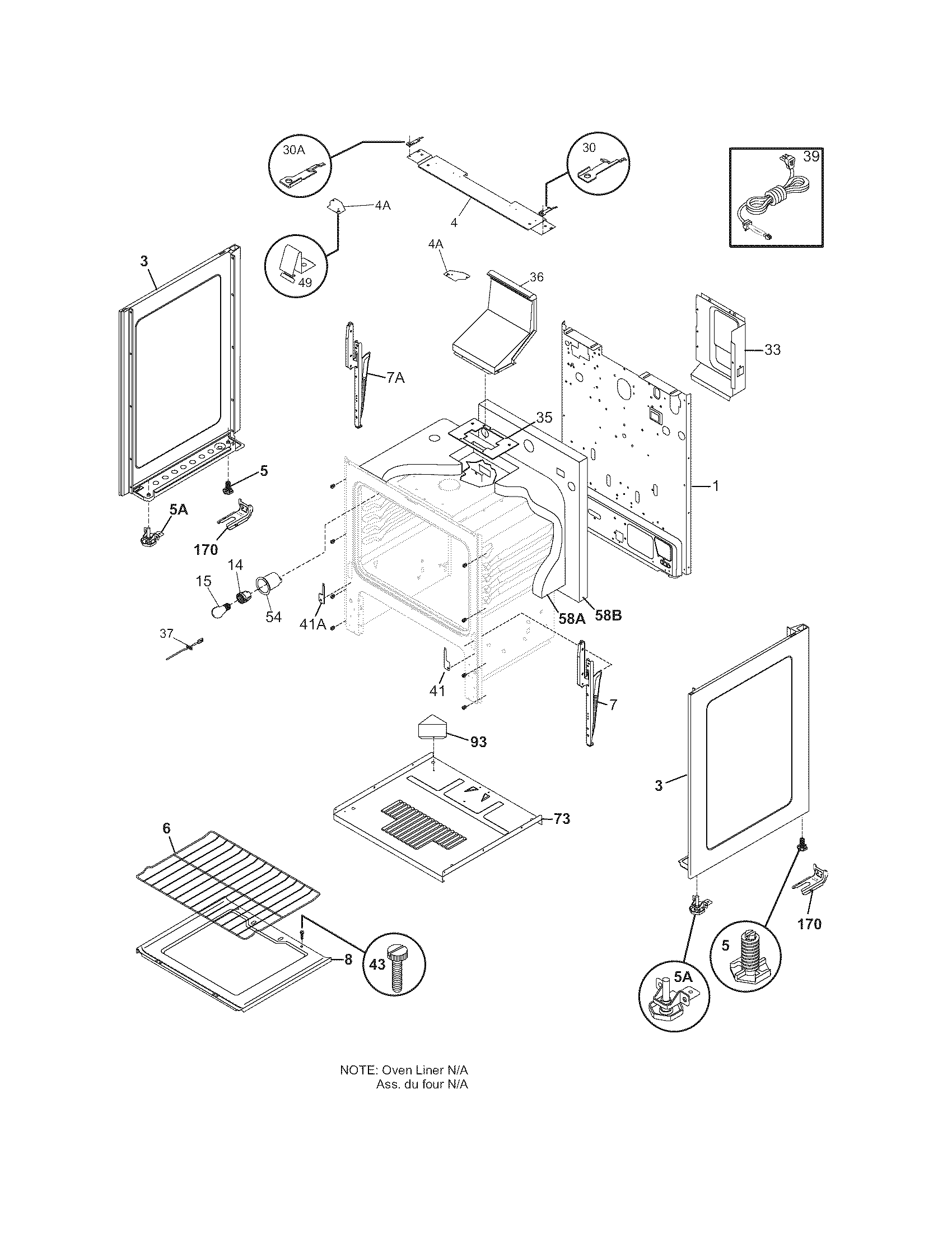 Frigidaire FGF337GCB body diagram
