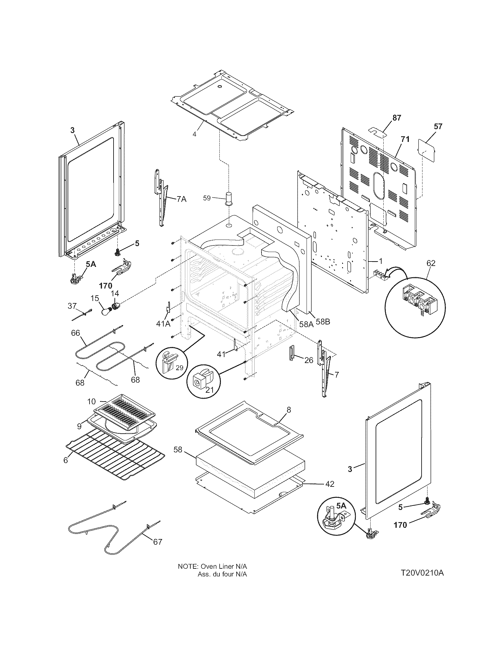 Crosley CRE3540GWWA body diagram