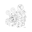 Frigidaire FTFB2940FE1 motor/tub diagram