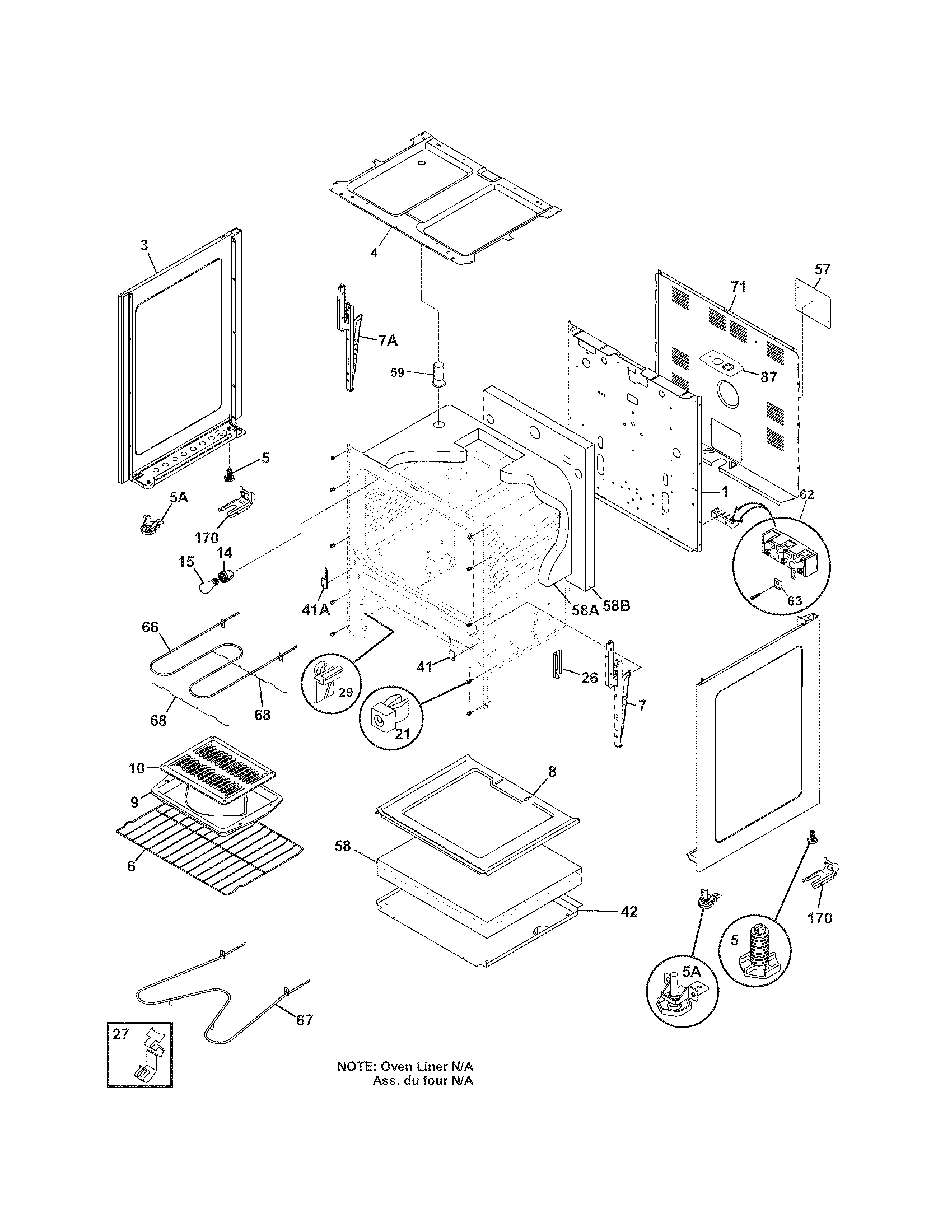 Crosley CRE3520GWWA body diagram