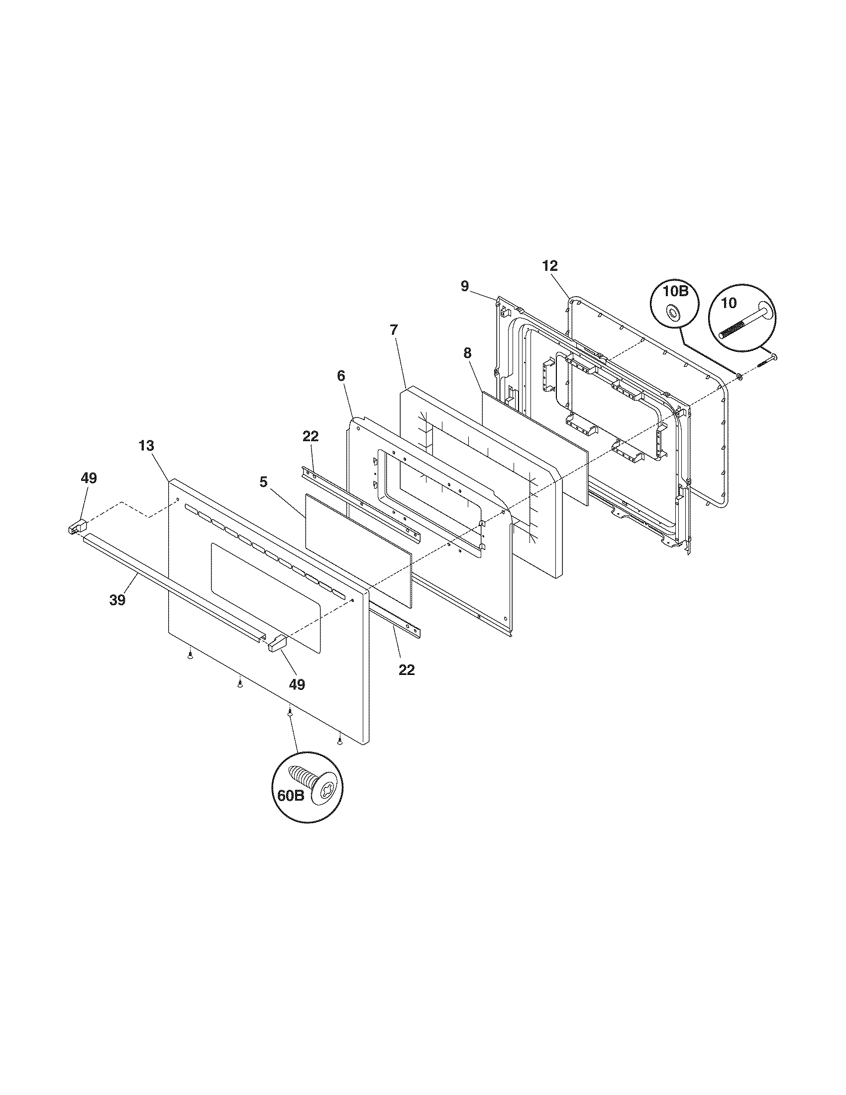 Crosley CRE3520GWWA door diagram