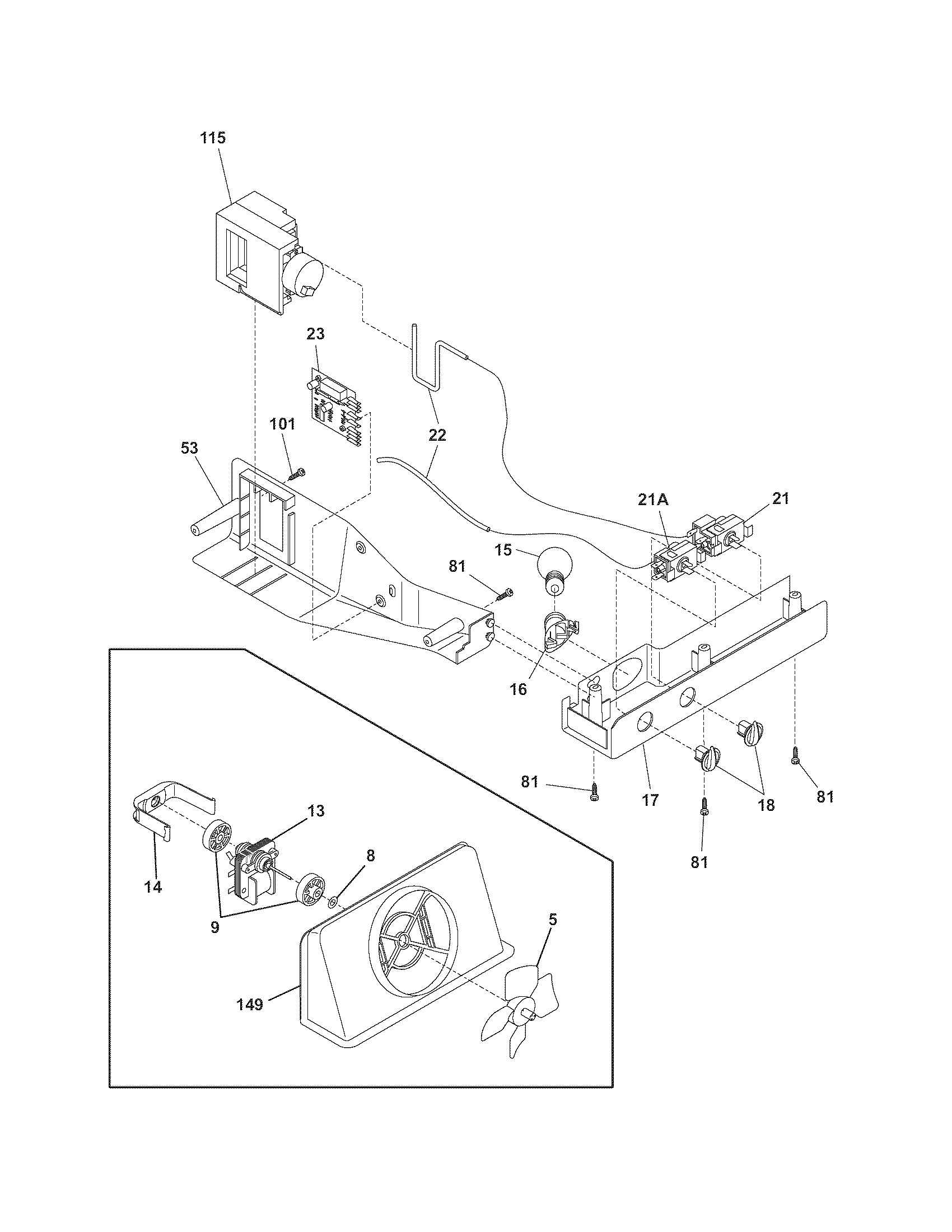 White-Westinghouse WRS23MW3AWJ controls diagram