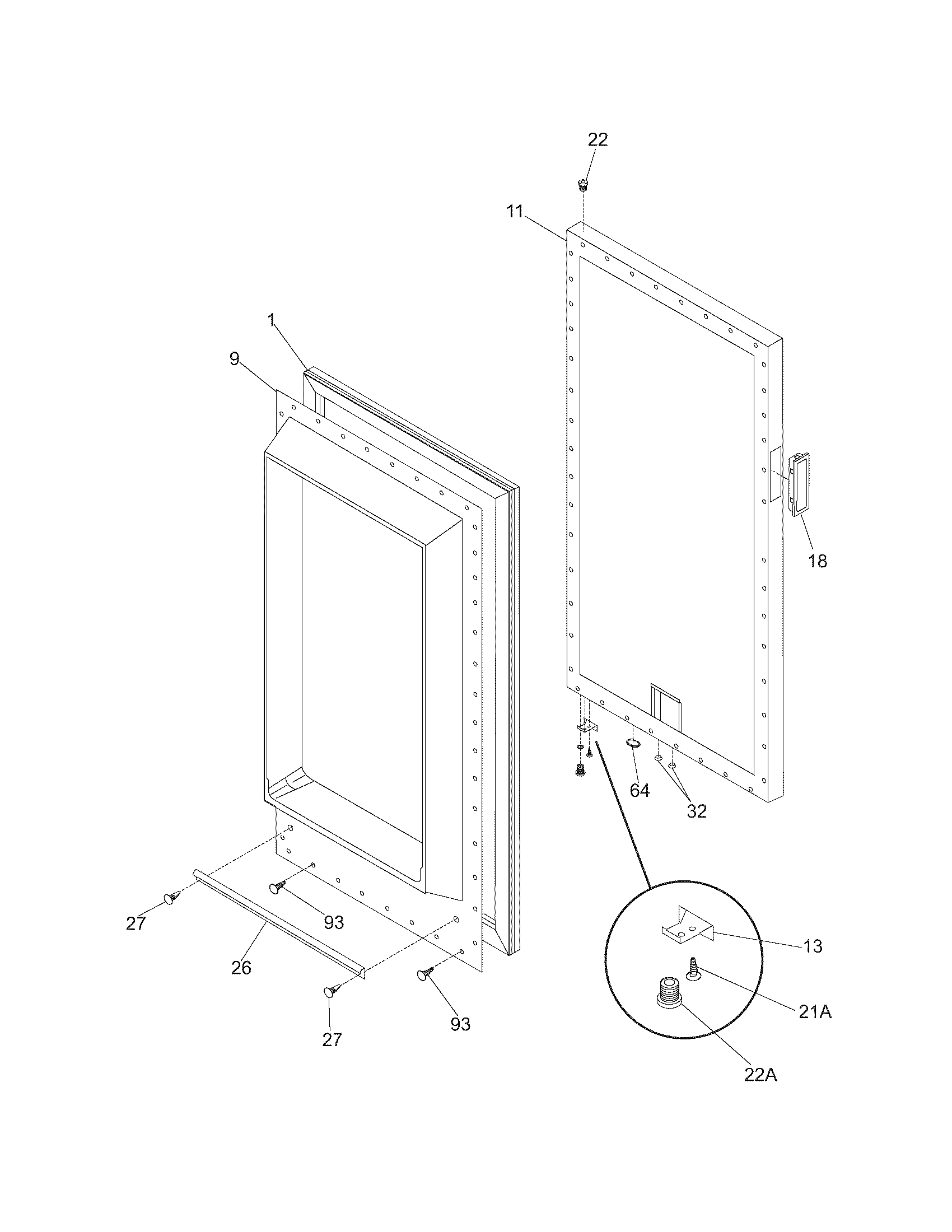 Crosley FMR15 door diagram