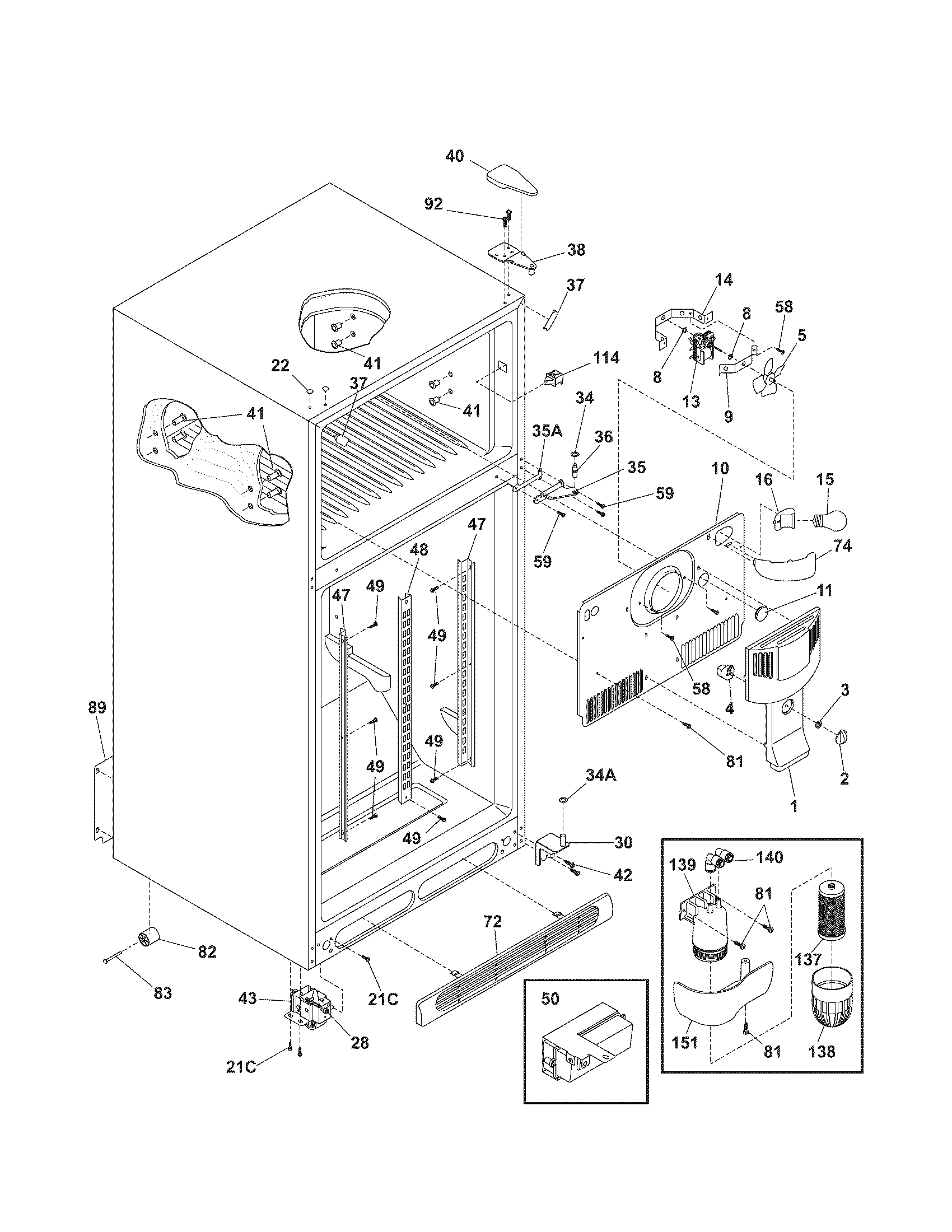 Kenmore Elite 25374927700 cabinet diagram