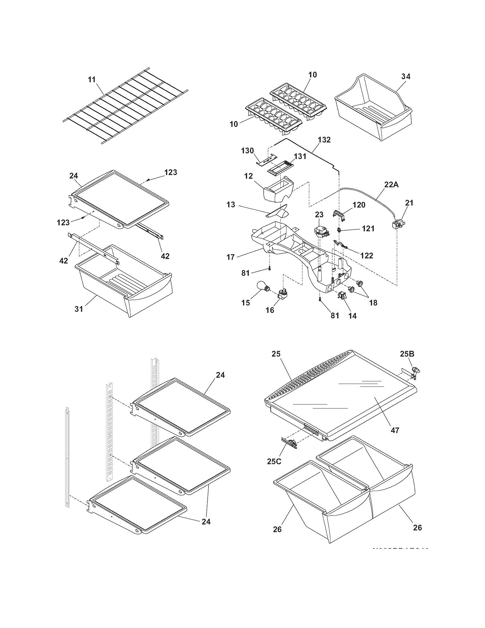 White-Westinghouse WRT21MR7ASL shelves diagram