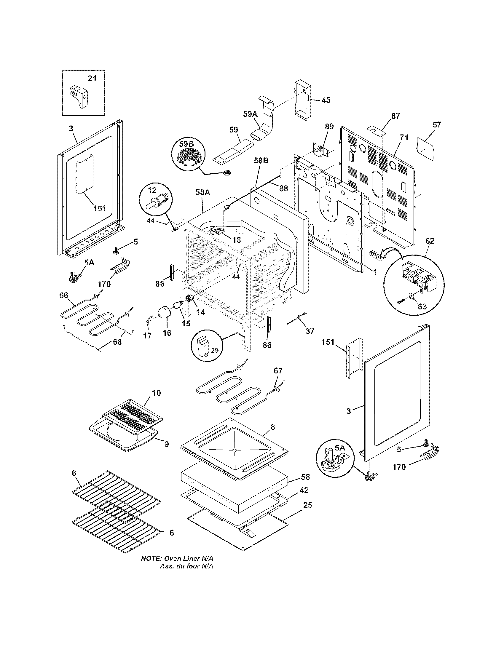 Crosley CRE3880GQQB body diagram