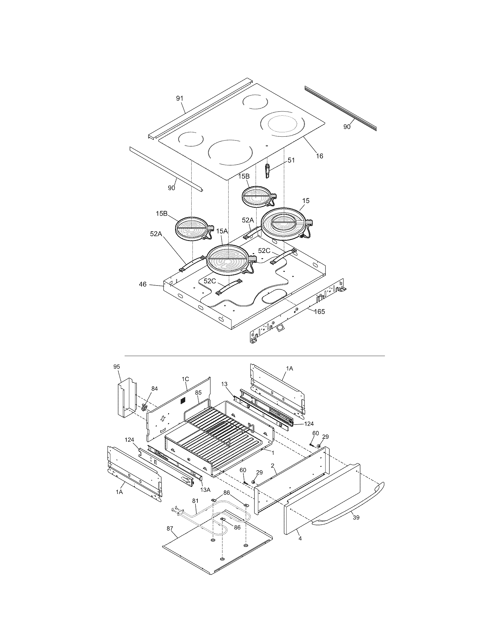 Kenmore 79046699700 top/drawer diagram