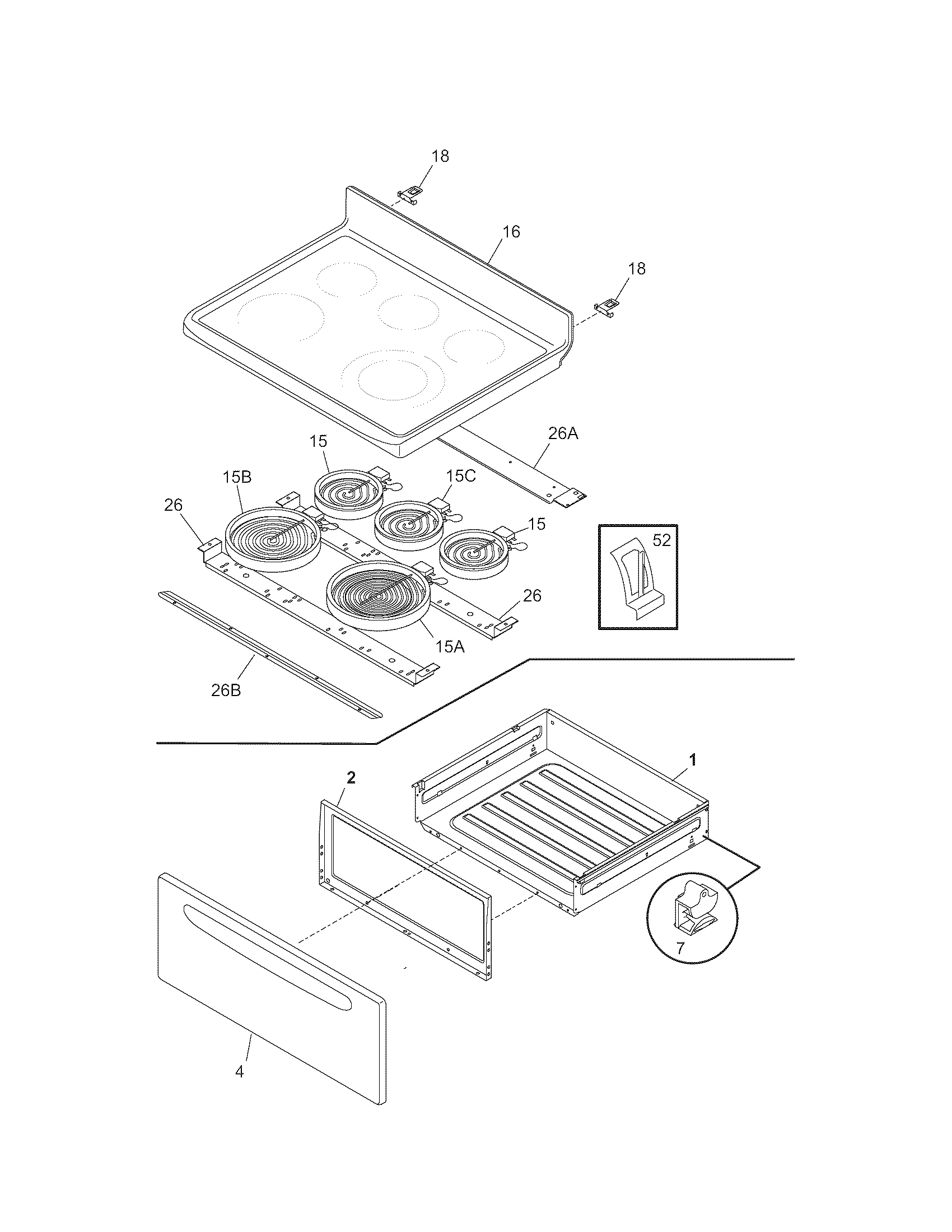 Kenmore 79094382700 top/drawer diagram