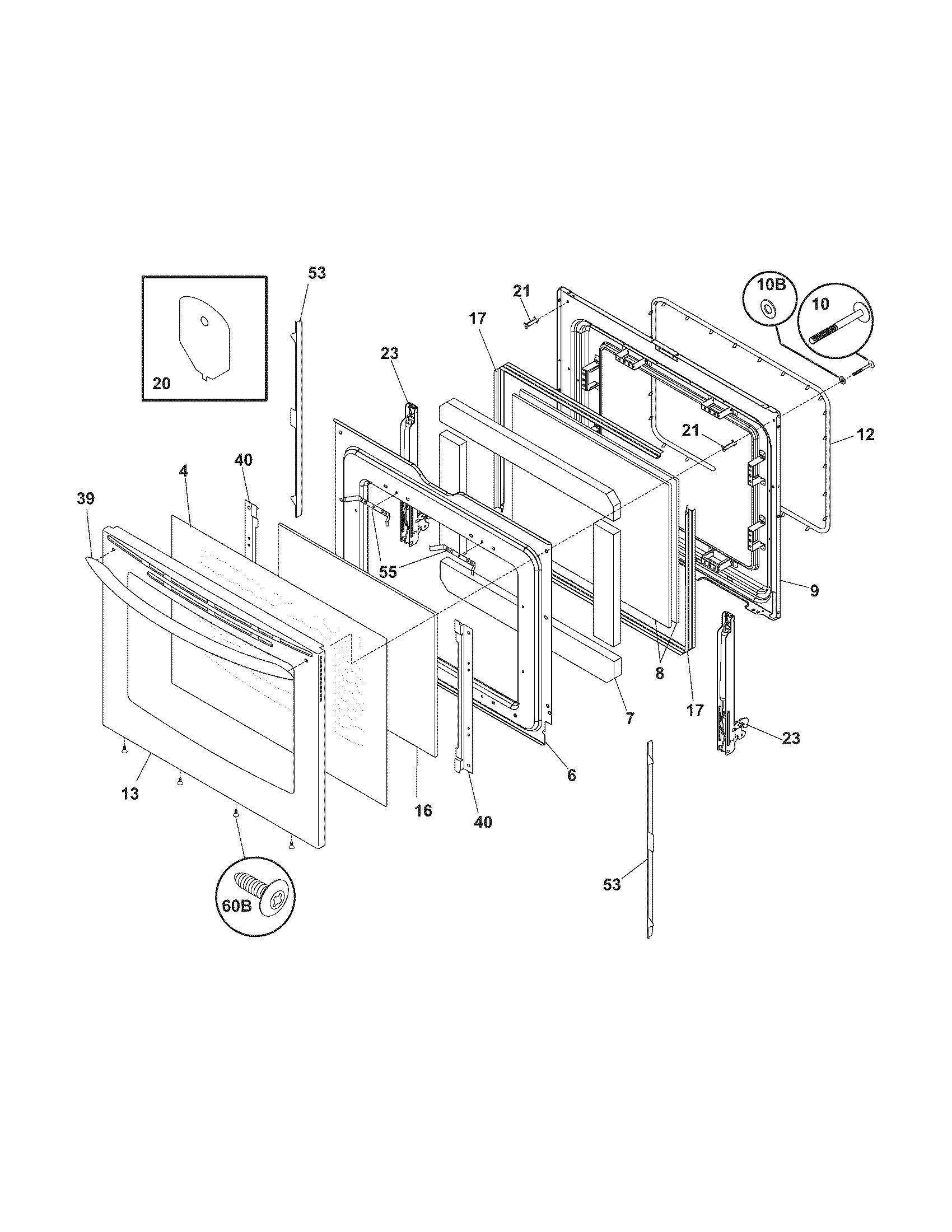 Kenmore Elite 79096643700 door diagram