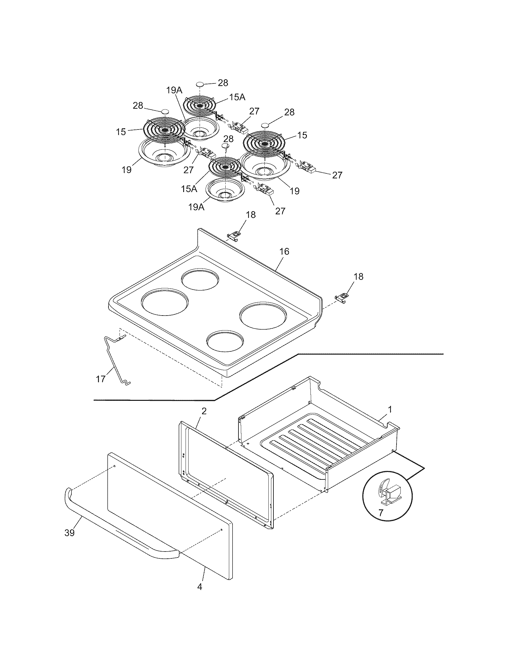 Kenmore 79091063700 top/drawer diagram