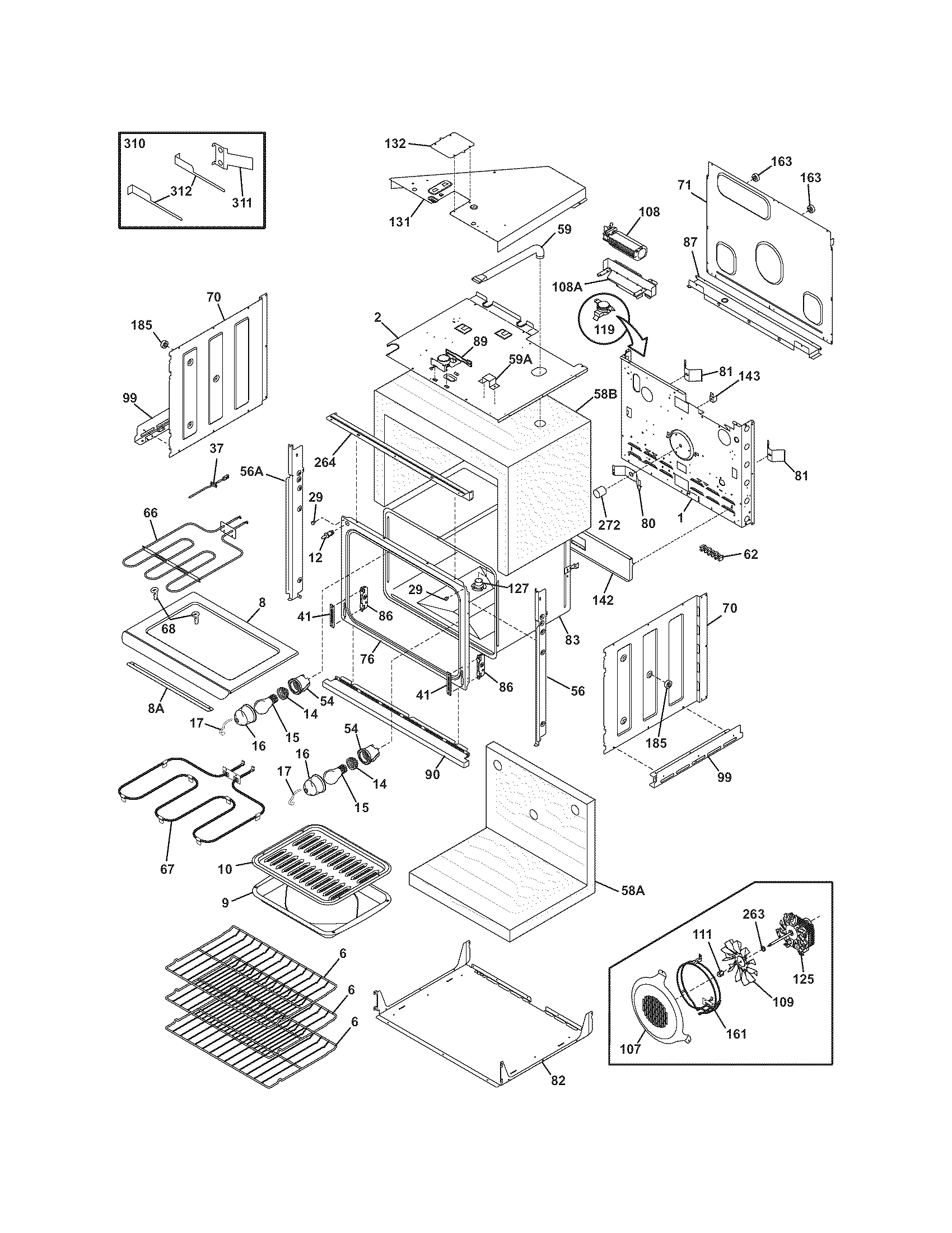Frigidaire CPEB30S9FC4 body diagram