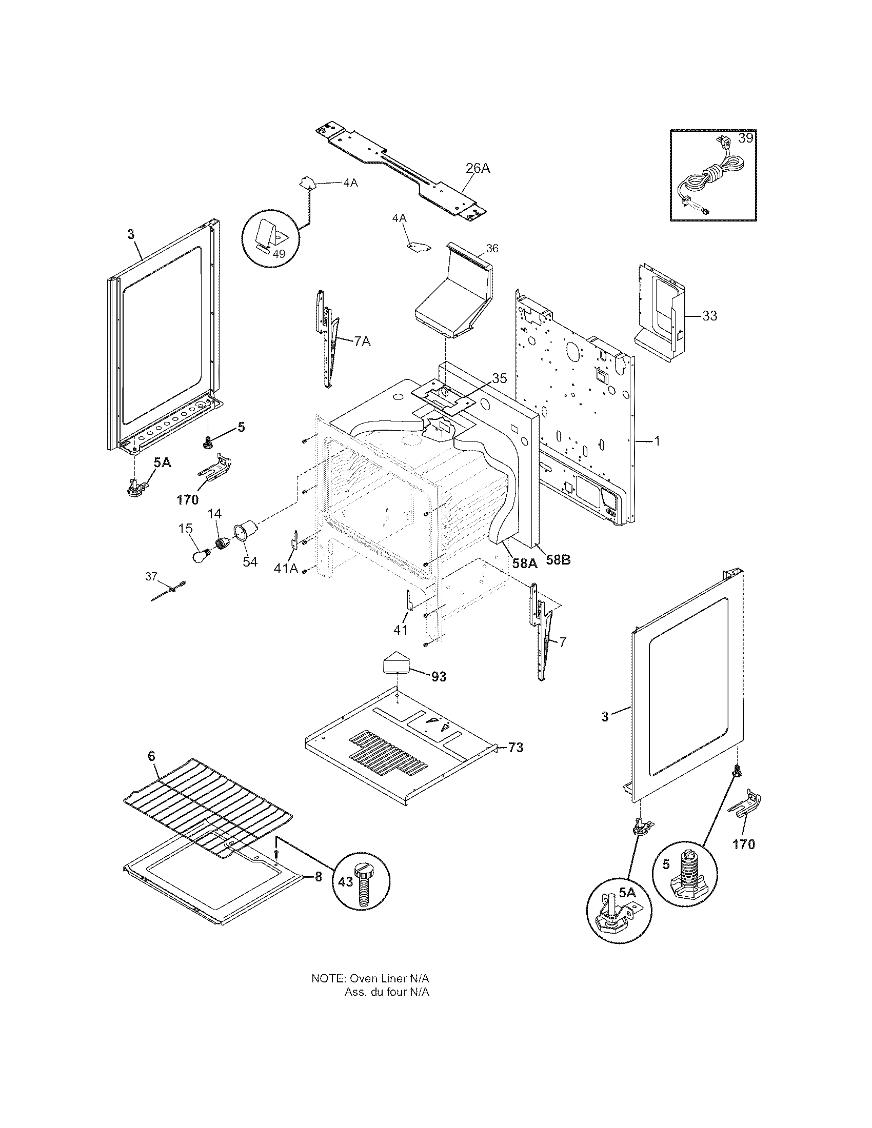 Frigidaire FGF337GBB body diagram
