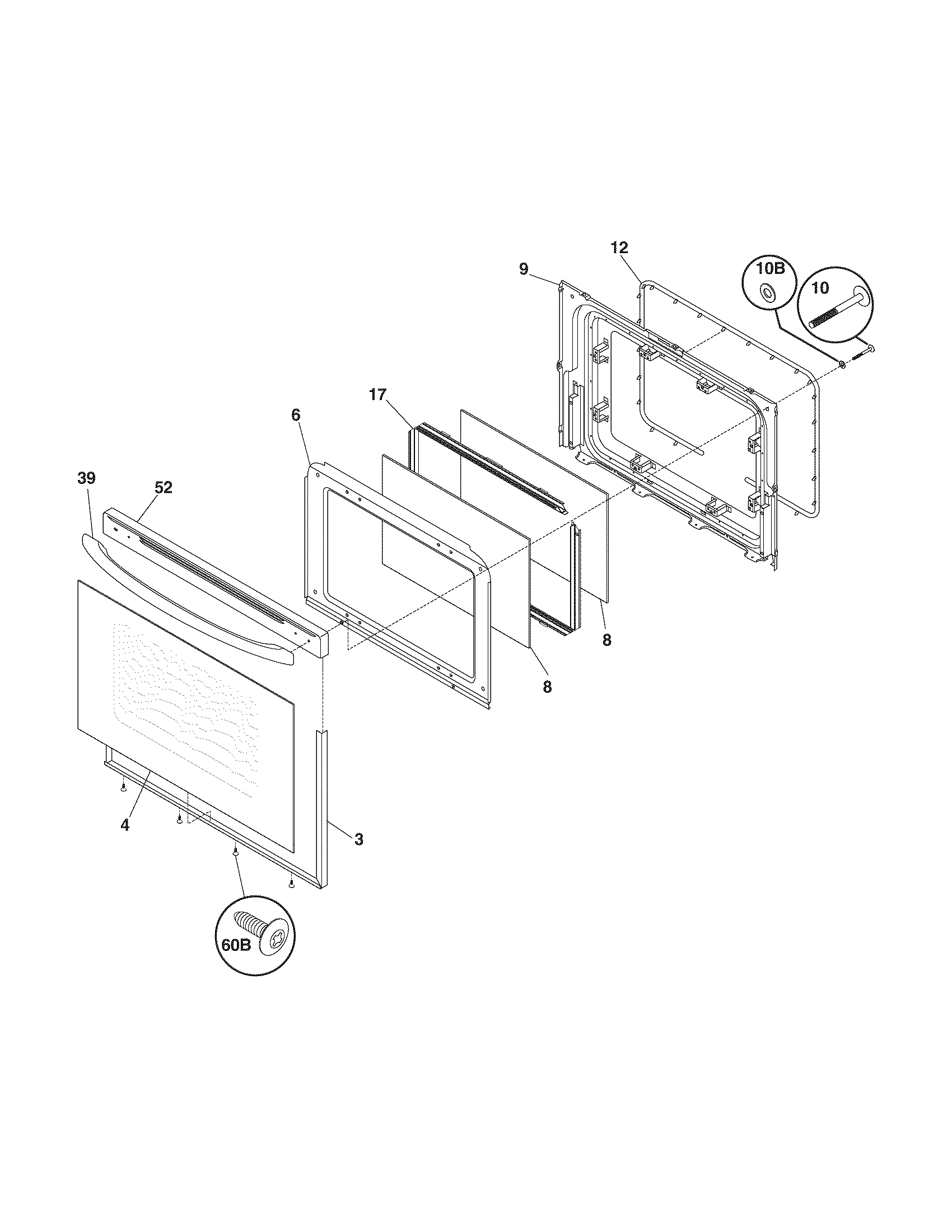 Frigidaire FGF337GBB door diagram