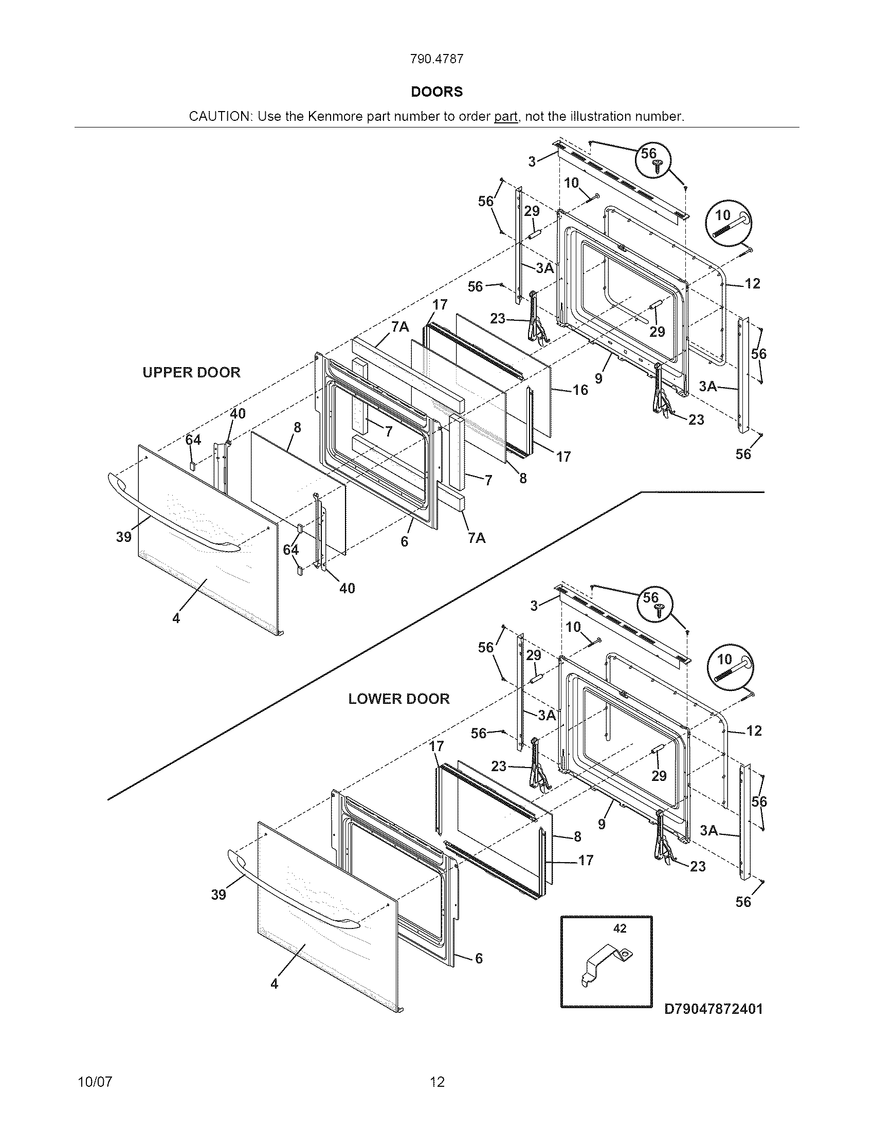 Kenmore 79047879406 doors diagram