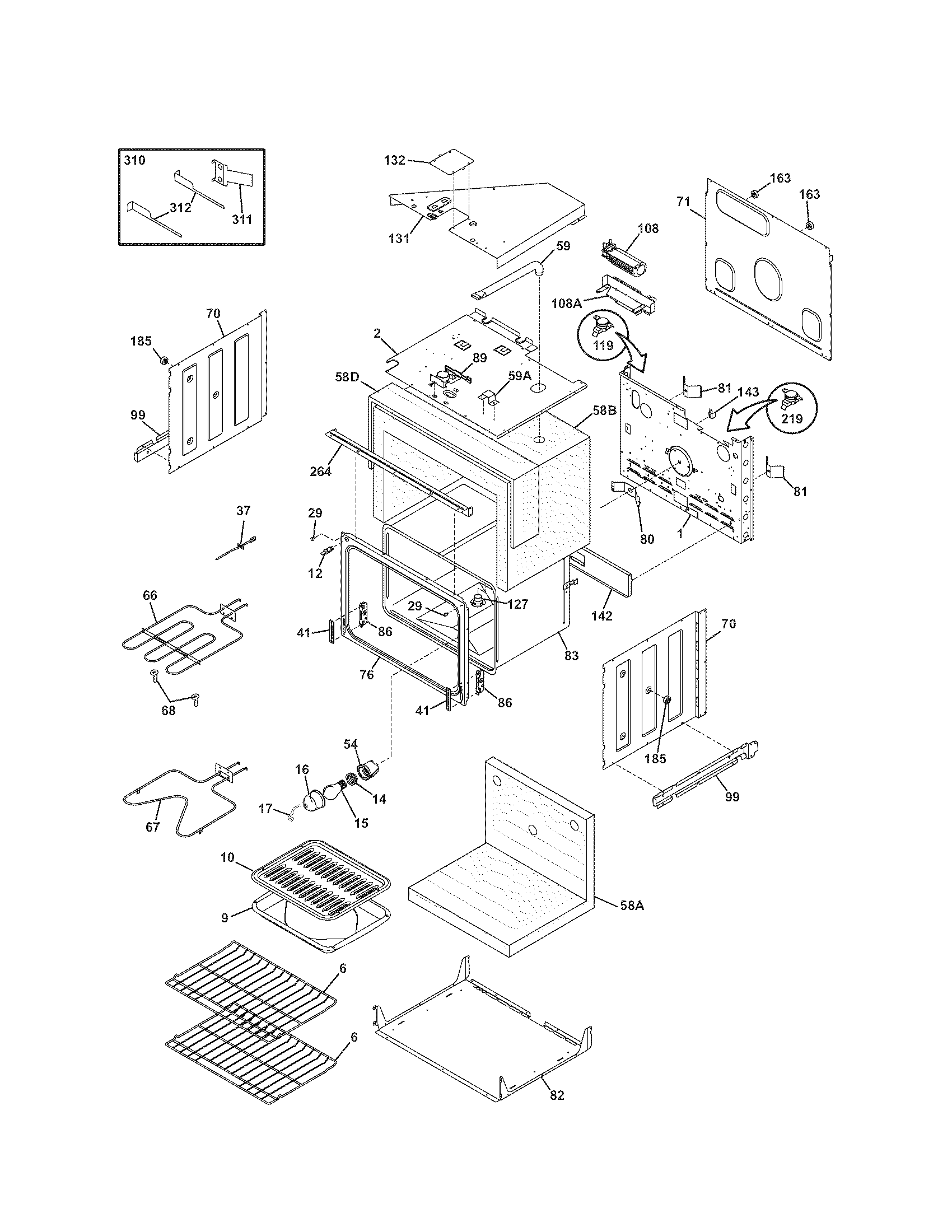 Kenmore 79047733407 upper oven diagram