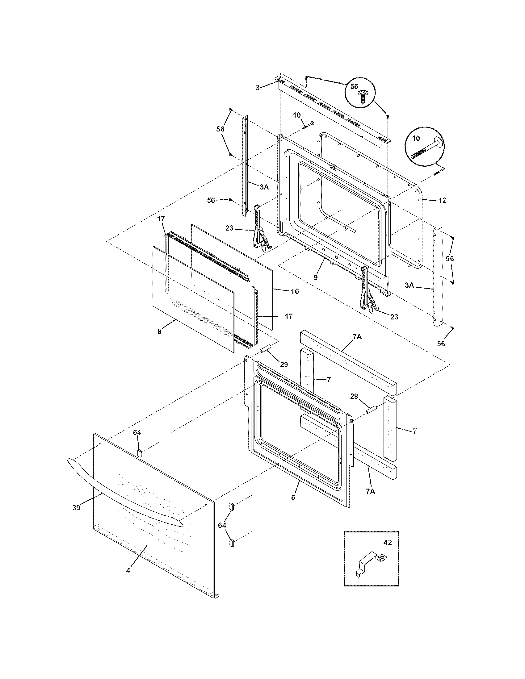 Frigidaire GLEB30S9FSC door diagram