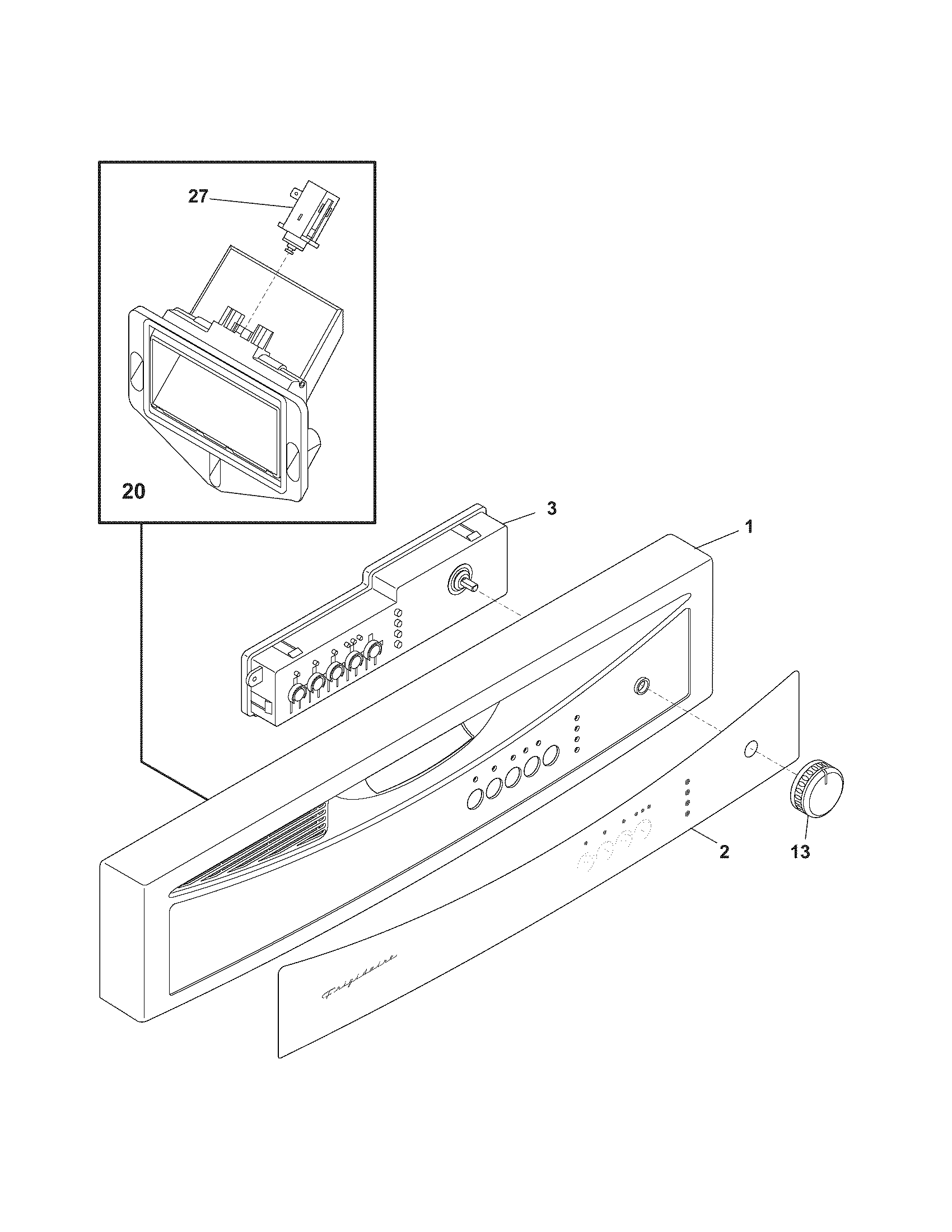 Frigidaire FDB1200RGS0 control panel diagram