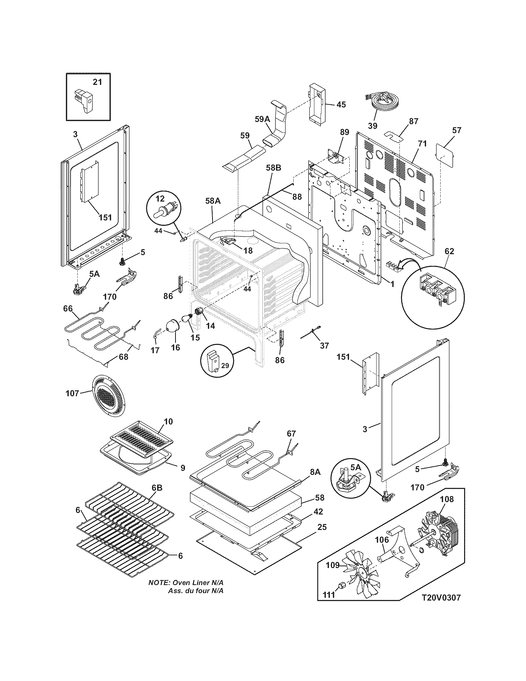 Frigidaire CGLEF379GCA body diagram