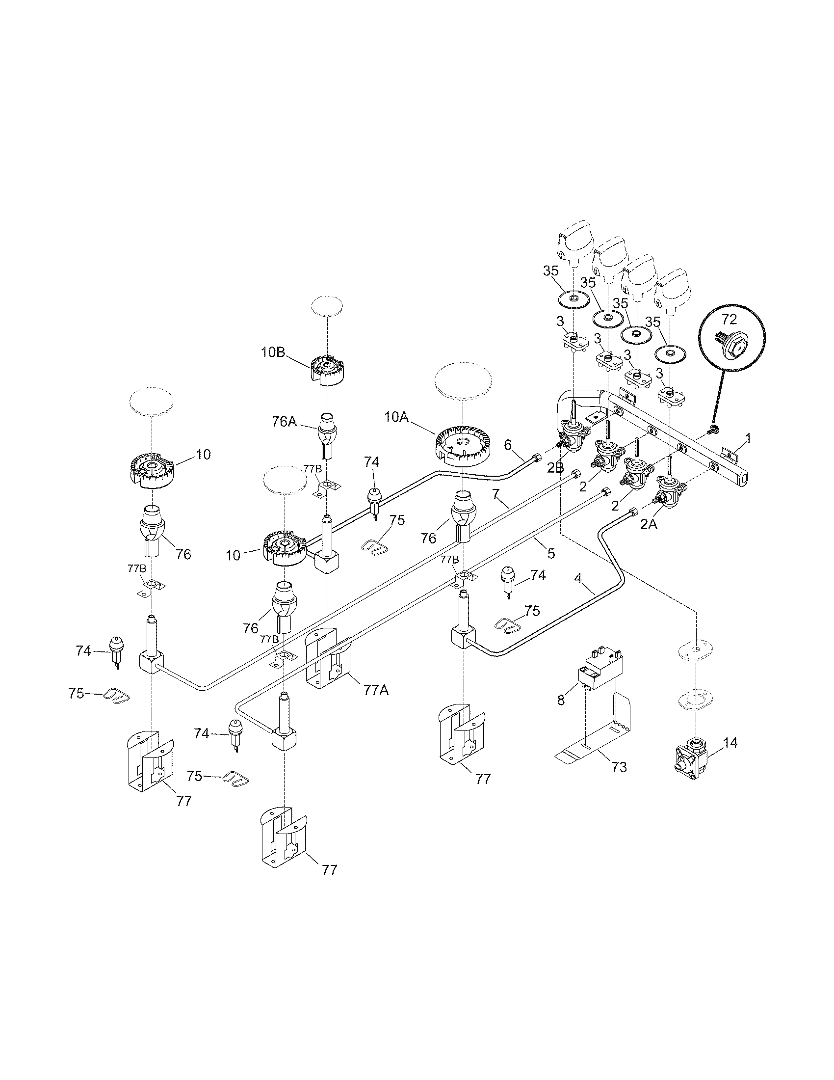 Kenmore 79032393700 burner diagram